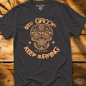 Stay Groovy Tee Black / S - by Side Eye Supply - Surf Beach Life Apparel