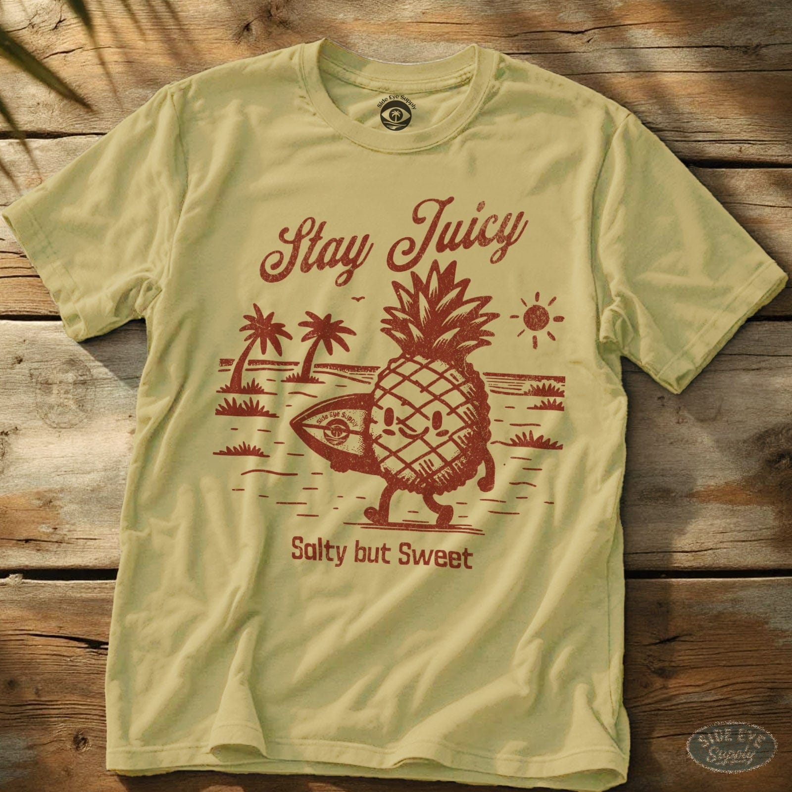 Stay Juicy Tee Cornsilk / S - by Side Eye Supply - Surf Beach Life Apparel