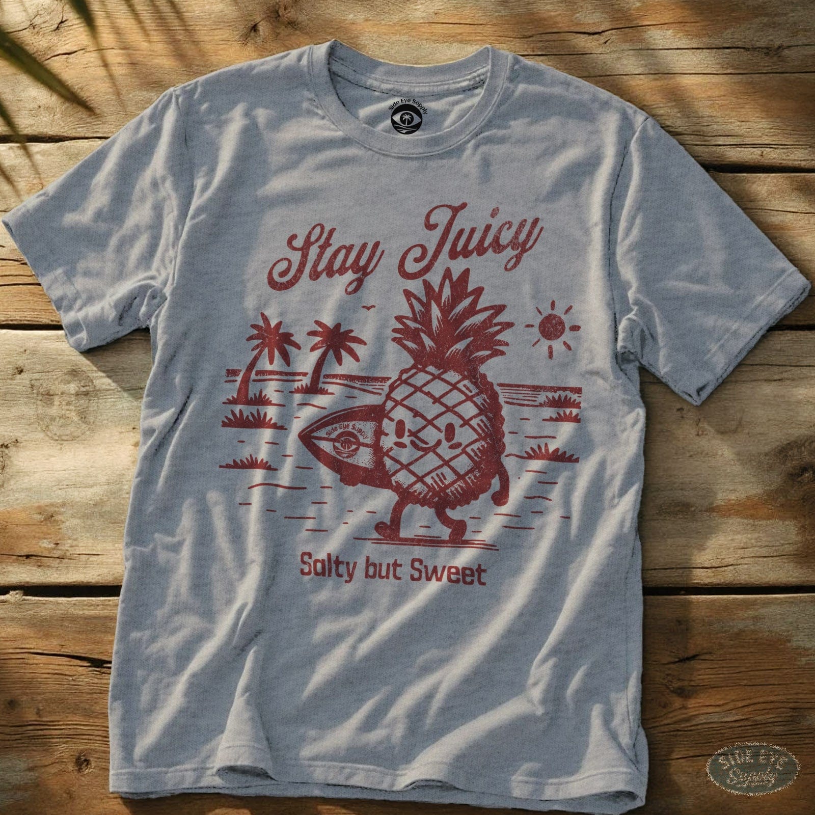 Stay Juicy Tee Sport Grey / S - by Side Eye Supply - Surf Beach Life Apparel