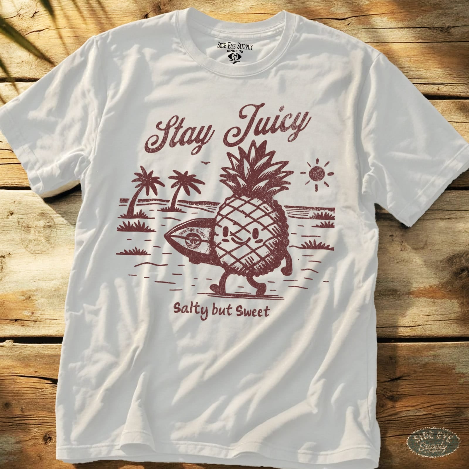 Stay Juicy Tee White / S - by Side Eye Supply - Surf Beach Life Apparel