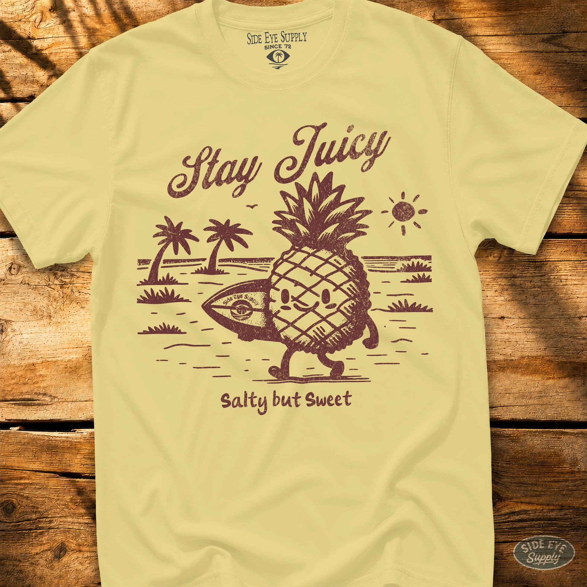 Stay Juicy Tee Cornsilk / S - by Side Eye Supply - Surf Beach Life Apparel
