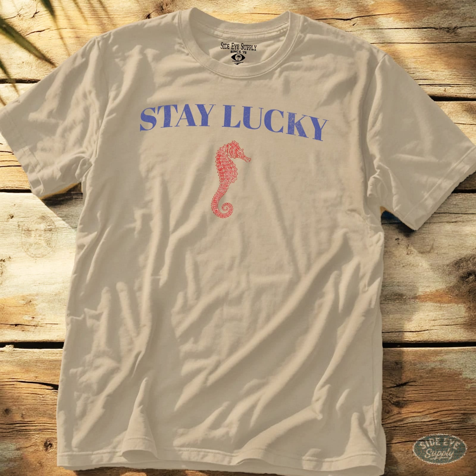 Stay Lucky Tee Sand / S - by Side Eye Supply - Surf Beach Life Apparel