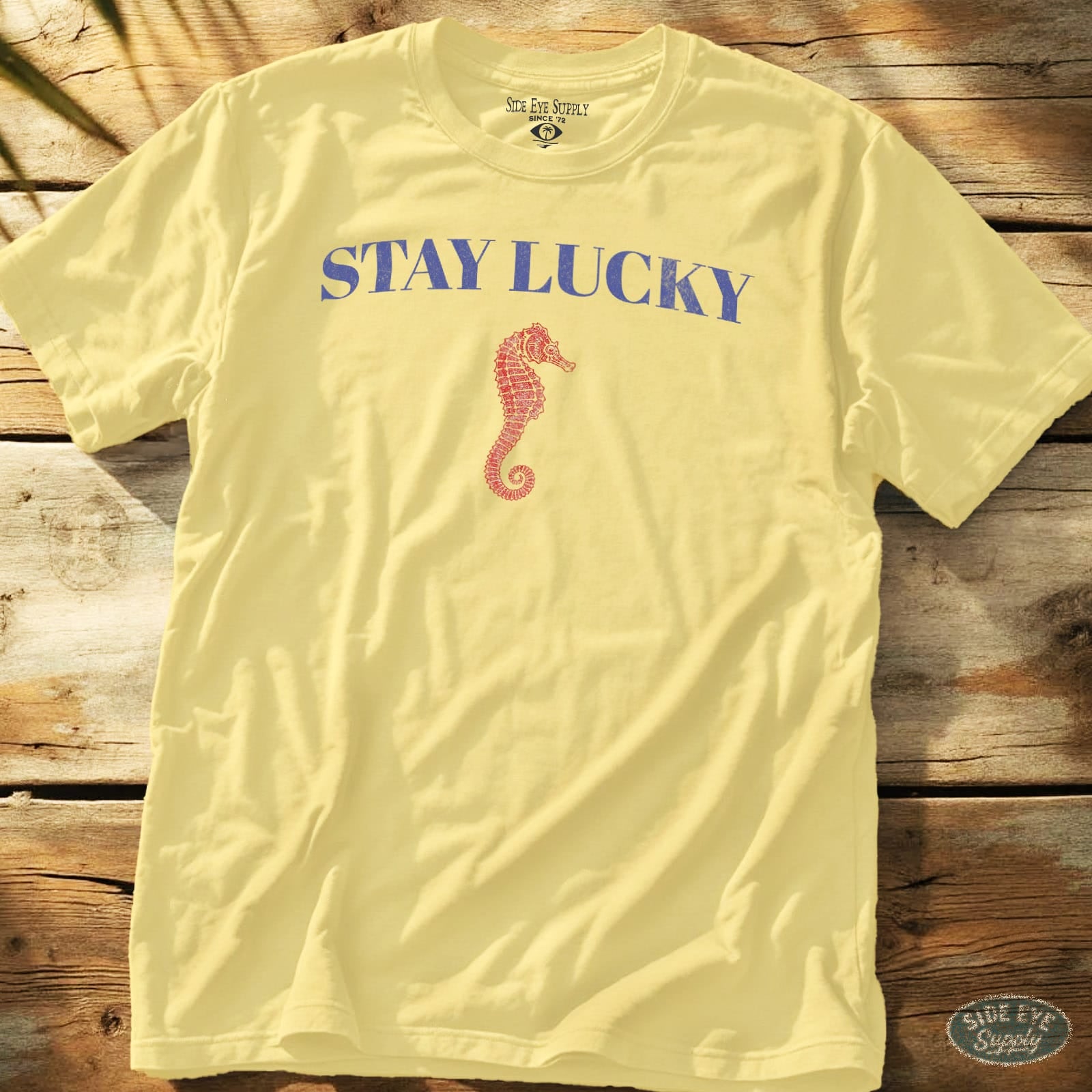 Stay Lucky Tee Cornsilk / S - by Side Eye Supply - Surf Beach Life Apparel