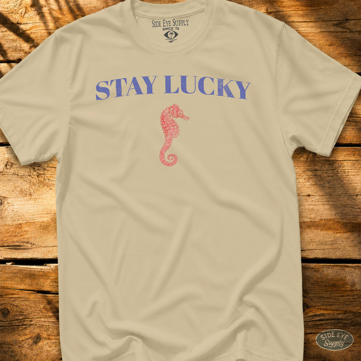 Stay Lucky Tee Sand / S - by Side Eye Supply - Surf Beach Life Apparel