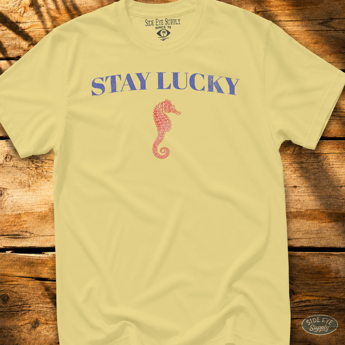 Stay Lucky Tee Cornsilk / S - by Side Eye Supply - Surf Beach Life Apparel