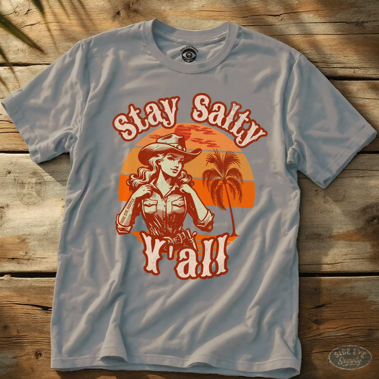 Stay Salty Y'all Tee Ice Grey / S - by Side Eye Supply - Surf Beach Life Apparel