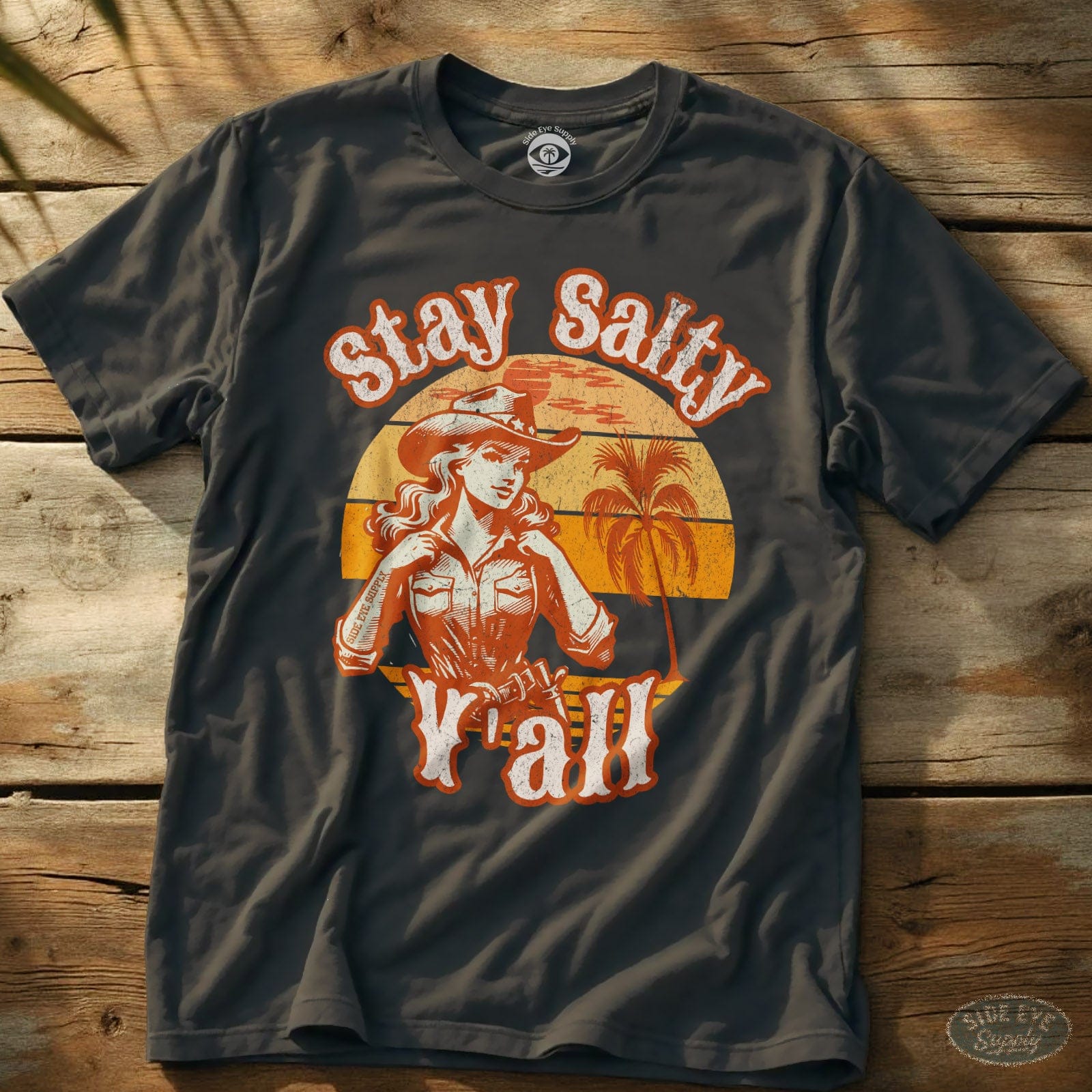 Stay Salty Y'all Tee Charcoal / S - by Side Eye Supply - Surf Beach Life Apparel