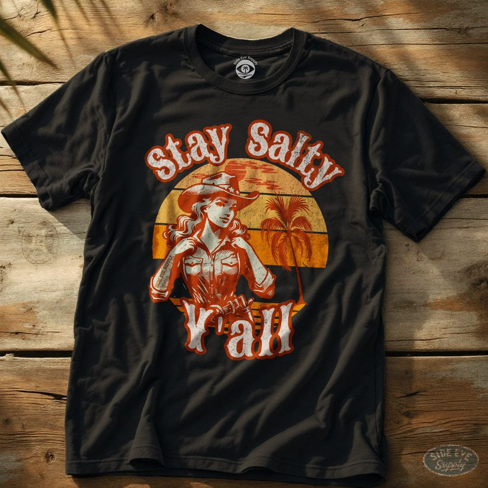 Stay Salty Y'all Tee Black / S - by Side Eye Supply - Surf Beach Life Apparel