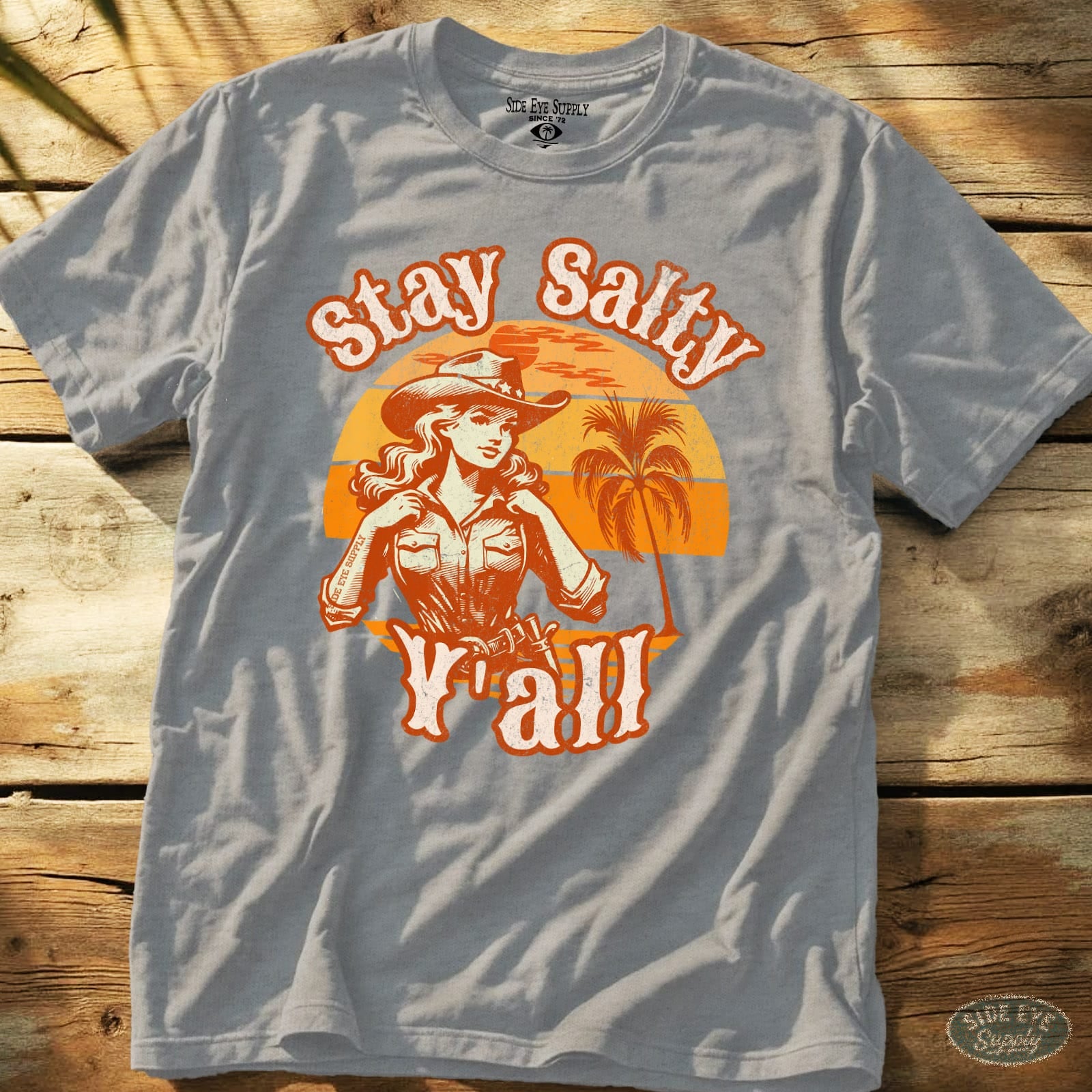 Stay Salty Y'all Tee Sport Grey / S - by Side Eye Supply - Surf Beach Life Apparel