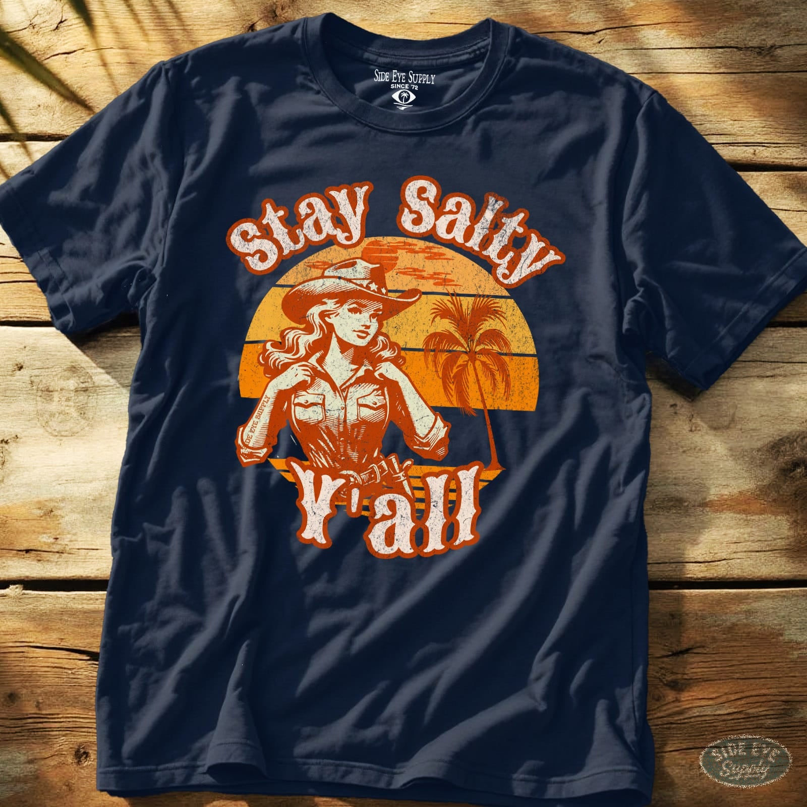Stay Salty Y'all Tee Navy / S - by Side Eye Supply - Surf Beach Life Apparel