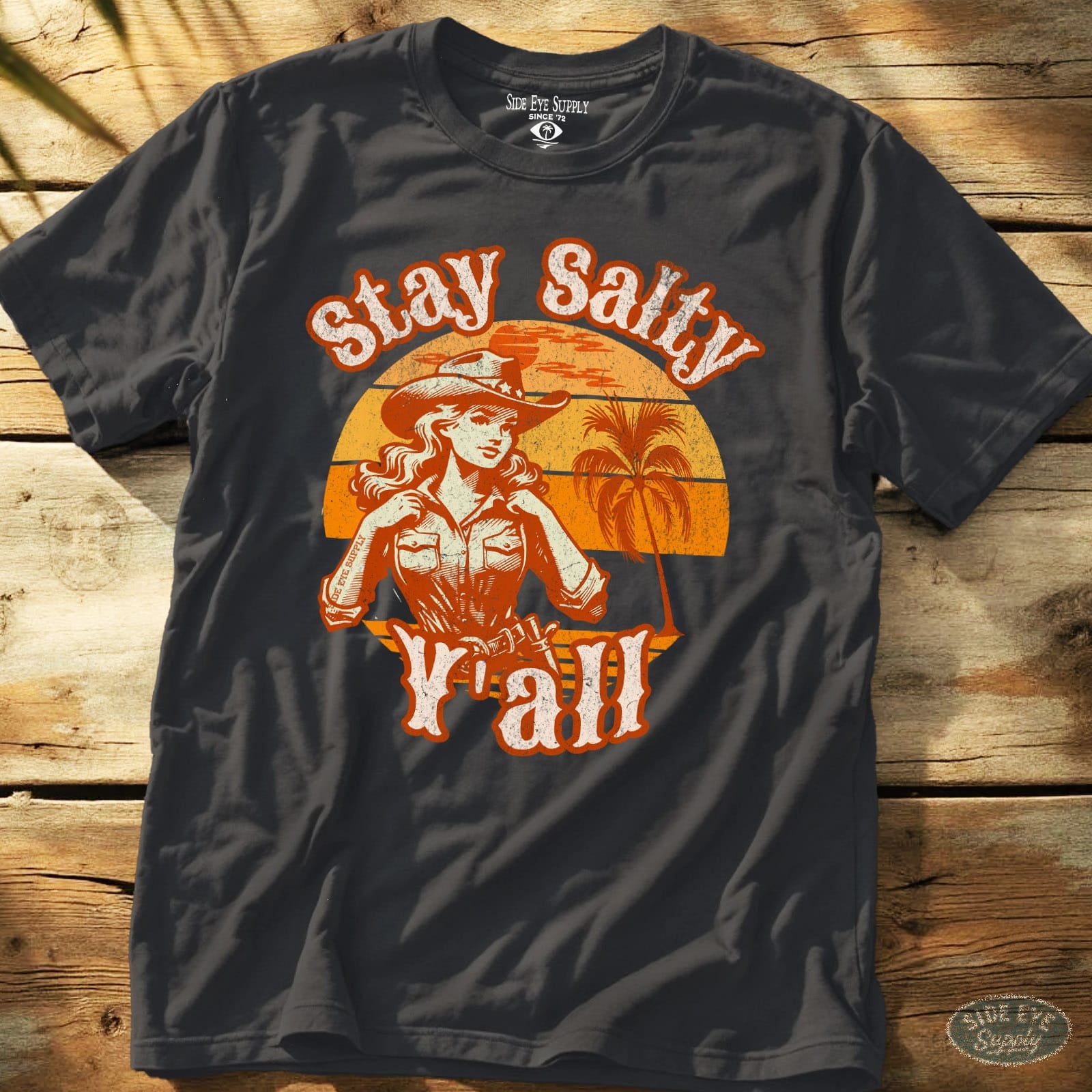 Stay Salty Y'all Tee Charcoal / S - by Side Eye Supply - Surf Beach Life Apparel