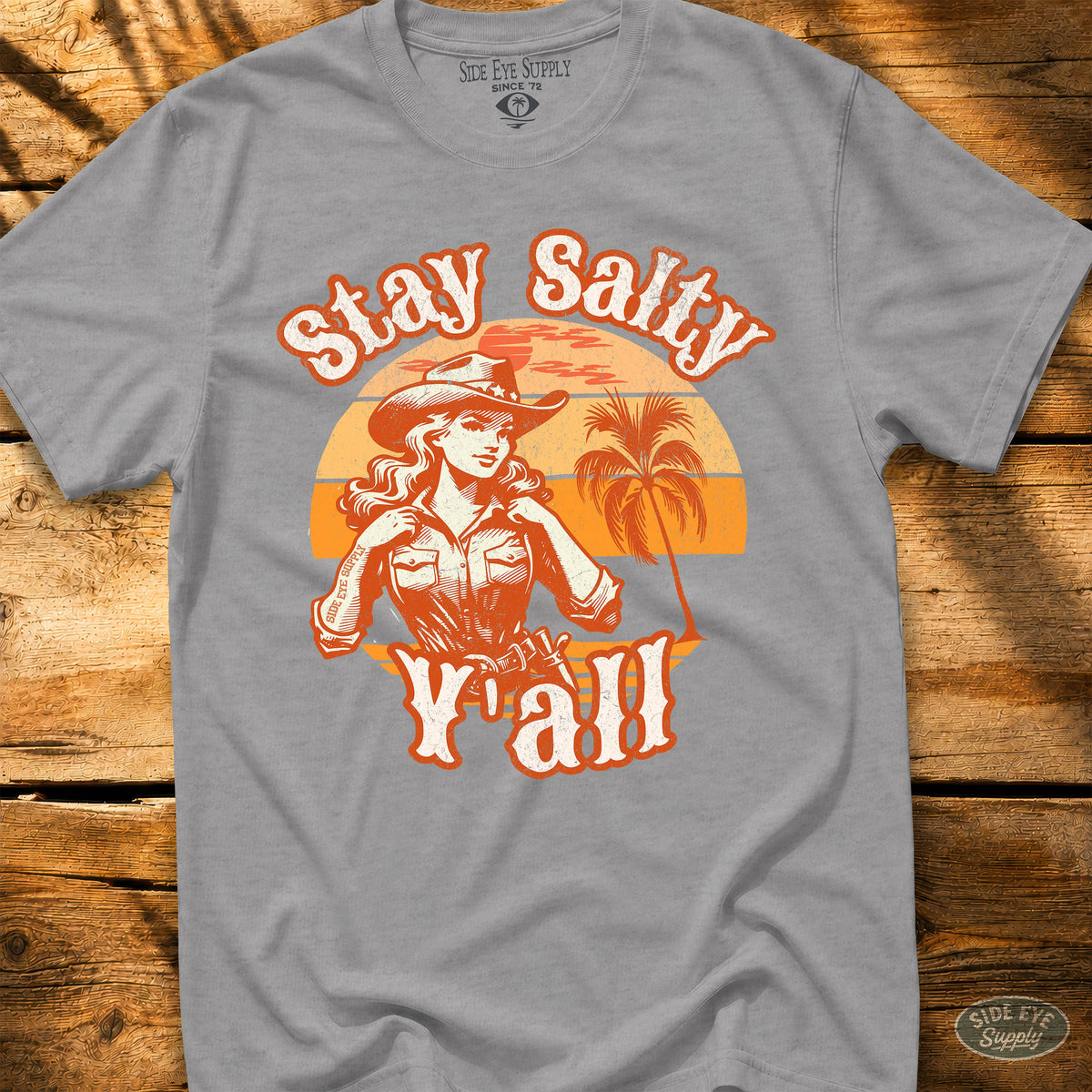 Stay Salty Y'all Tee Sport Grey / S - by Side Eye Supply - Surf Beach Life Apparel