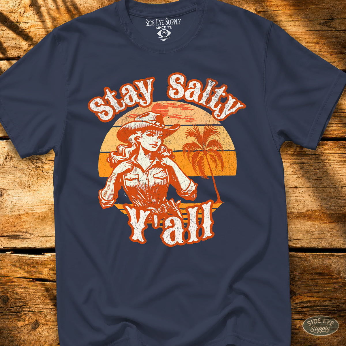 Stay Salty Y'all Tee Navy / S - by Side Eye Supply - Surf Beach Life Apparel