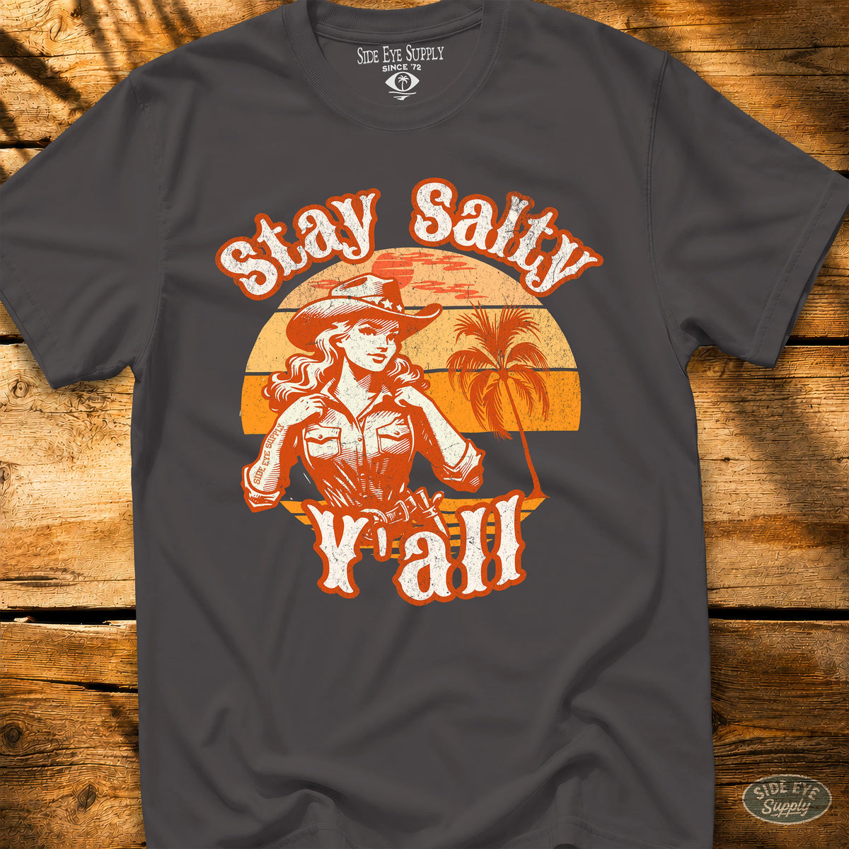 Stay Salty Y'all Tee Charcoal / S - by Side Eye Supply - Surf Beach Life Apparel
