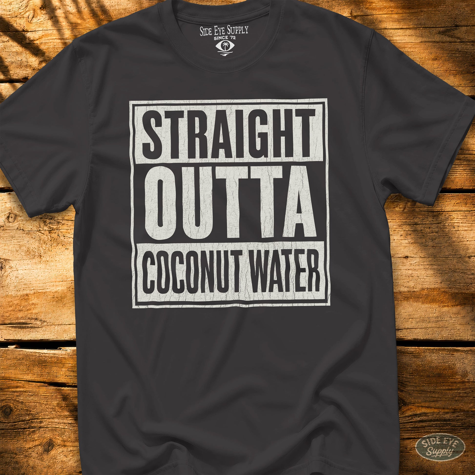 Straight Outta Coconut Water Tee Black / S - by Side Eye Supply - Surf Beach Life Apparel