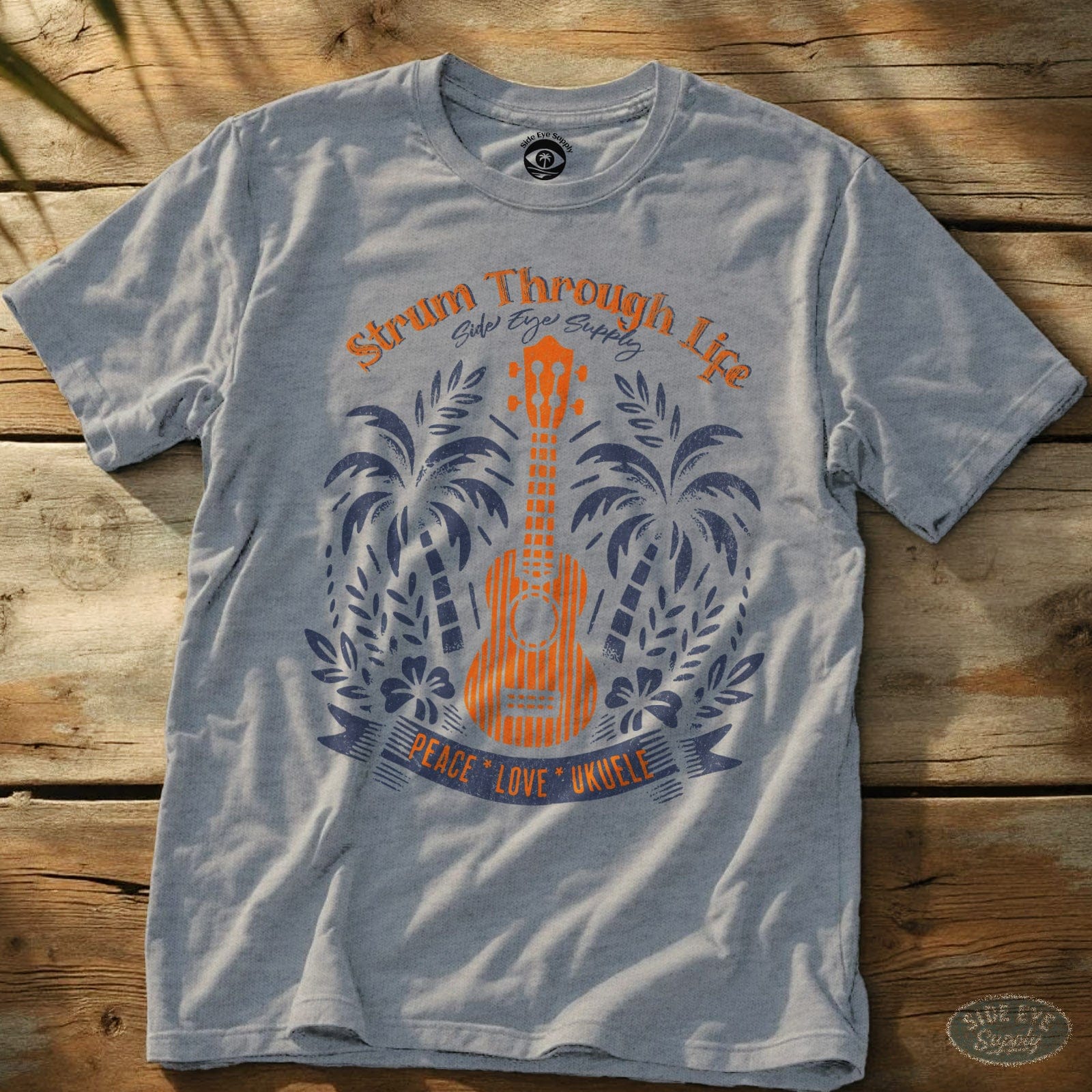 Strum Through Life Tee Sport Grey / S - by Side Eye Supply - Surf Beach Life Apparel
