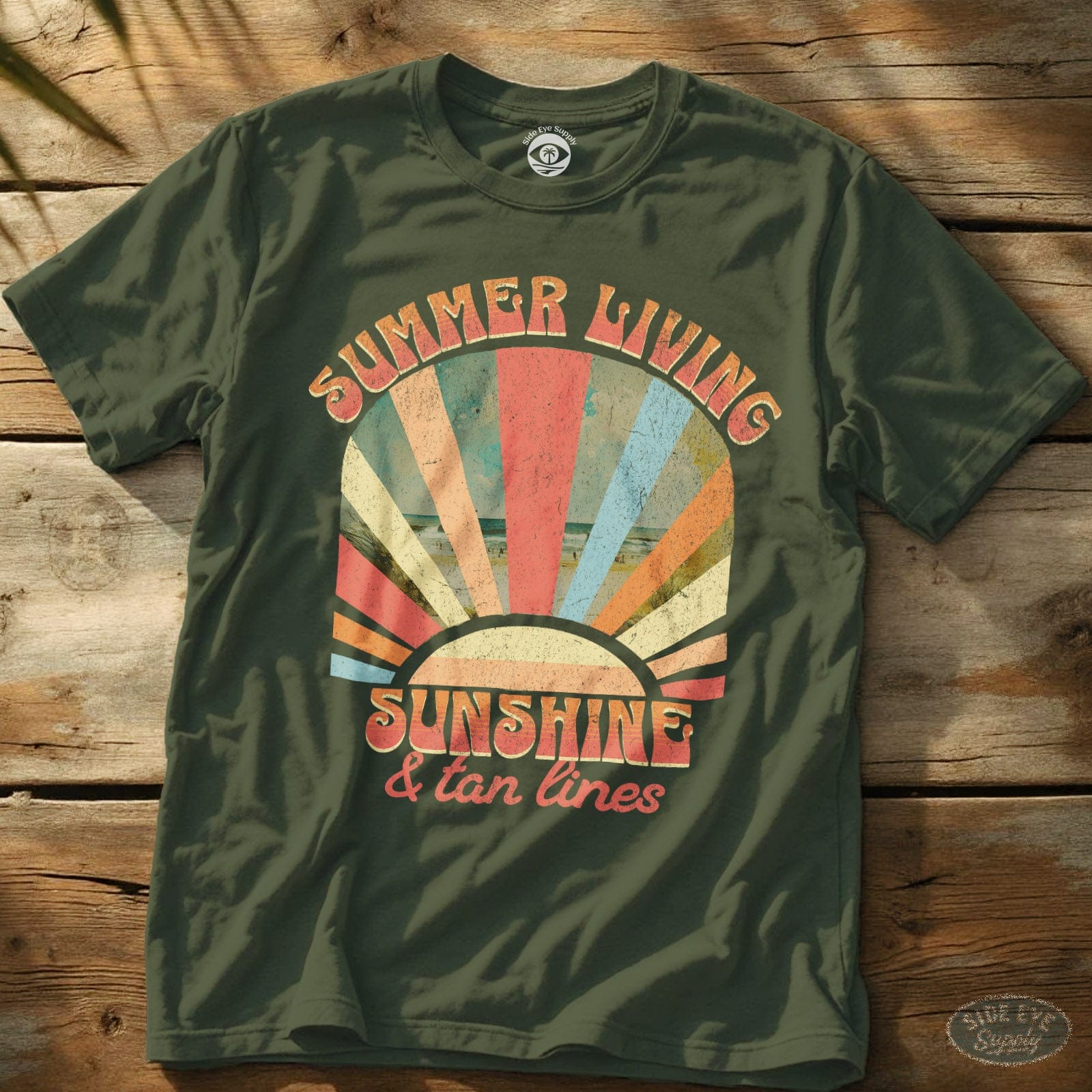 Summer Living Tee Military Green / S - by Side Eye Supply - Surf Beach Life Apparel
