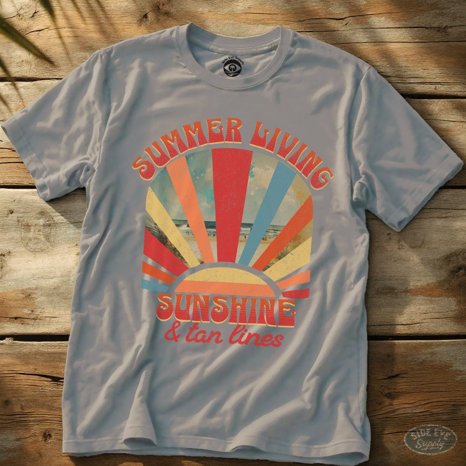 Summer Living Tee Ice Grey / S - by Side Eye Supply - Surf Beach Life Apparel