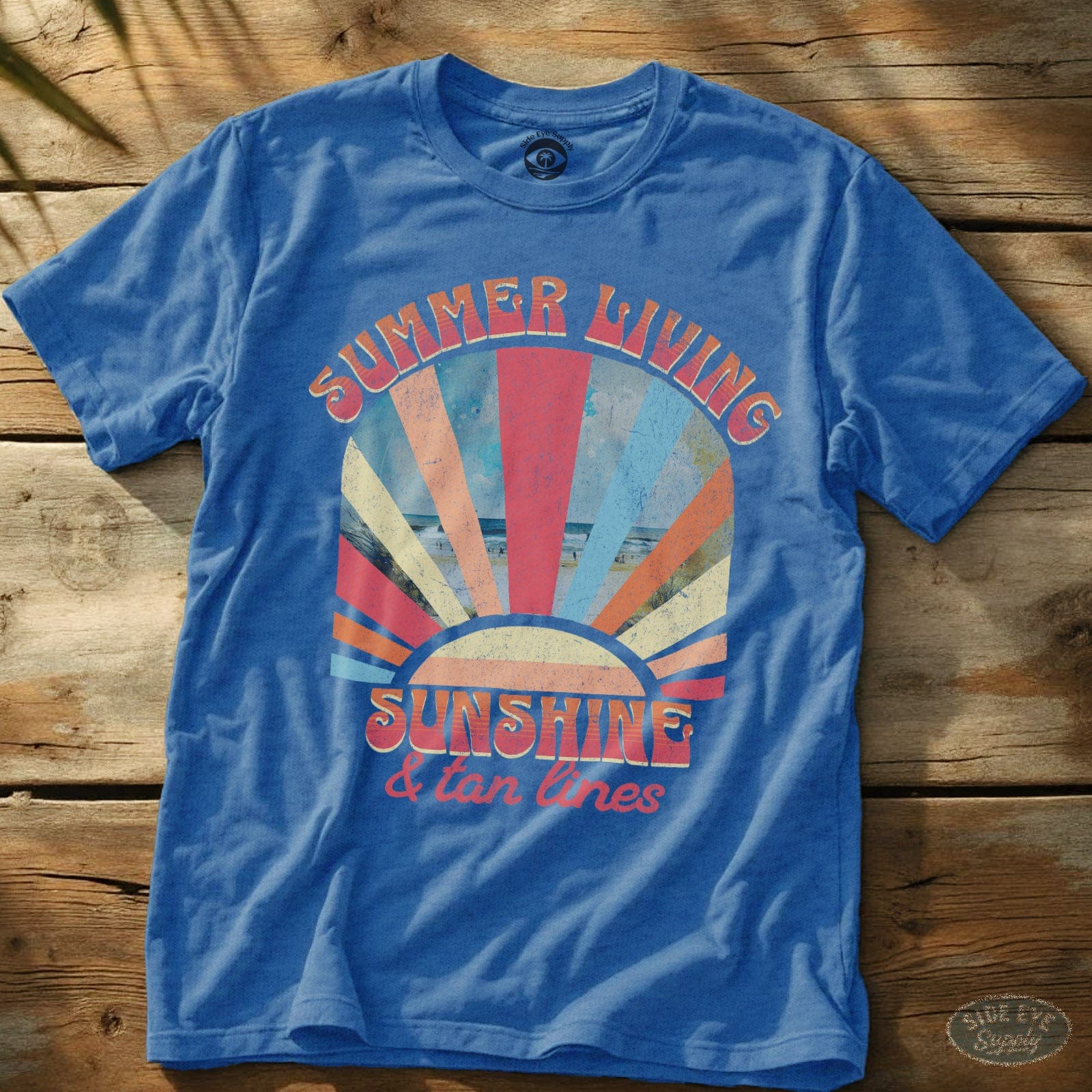 Summer Living Tee Heather Royal / S - by Side Eye Supply - Surf Beach Life Apparel
