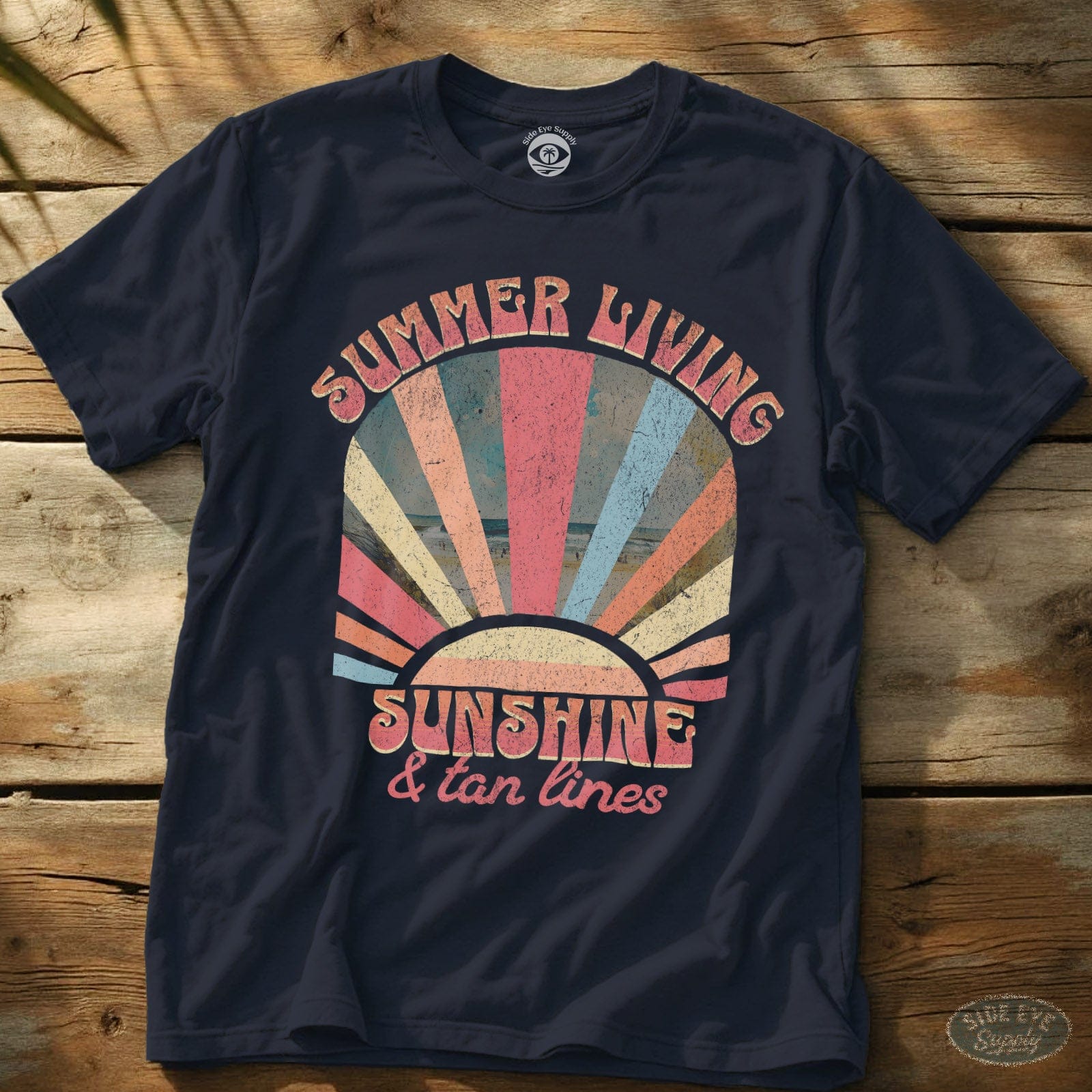Summer Living Tee Navy / S - by Side Eye Supply - Surf Beach Life Apparel