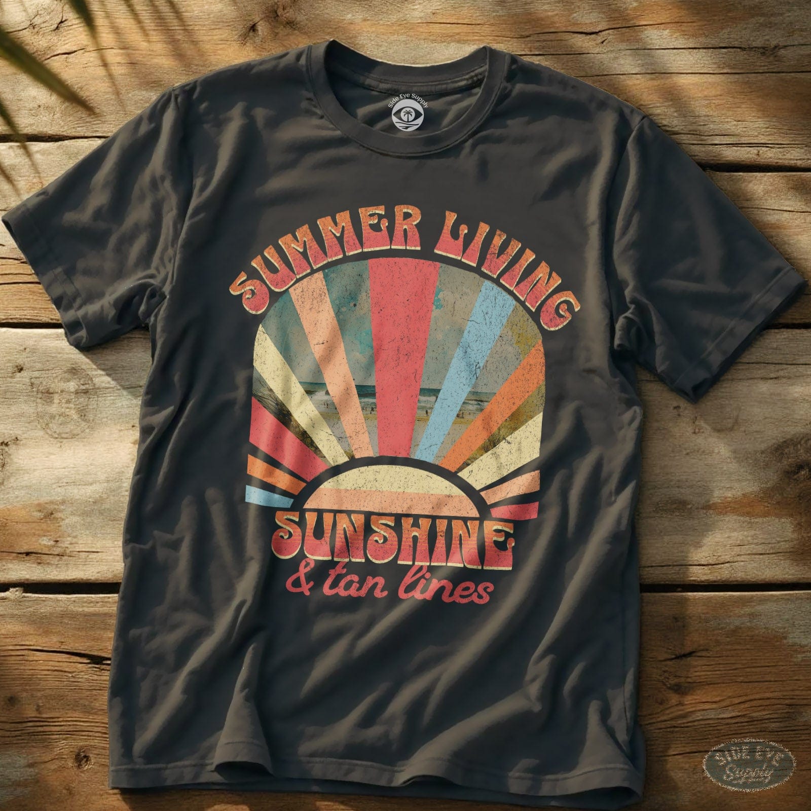 Summer Living Tee Charcoal / S - by Side Eye Supply - Surf Beach Life Apparel