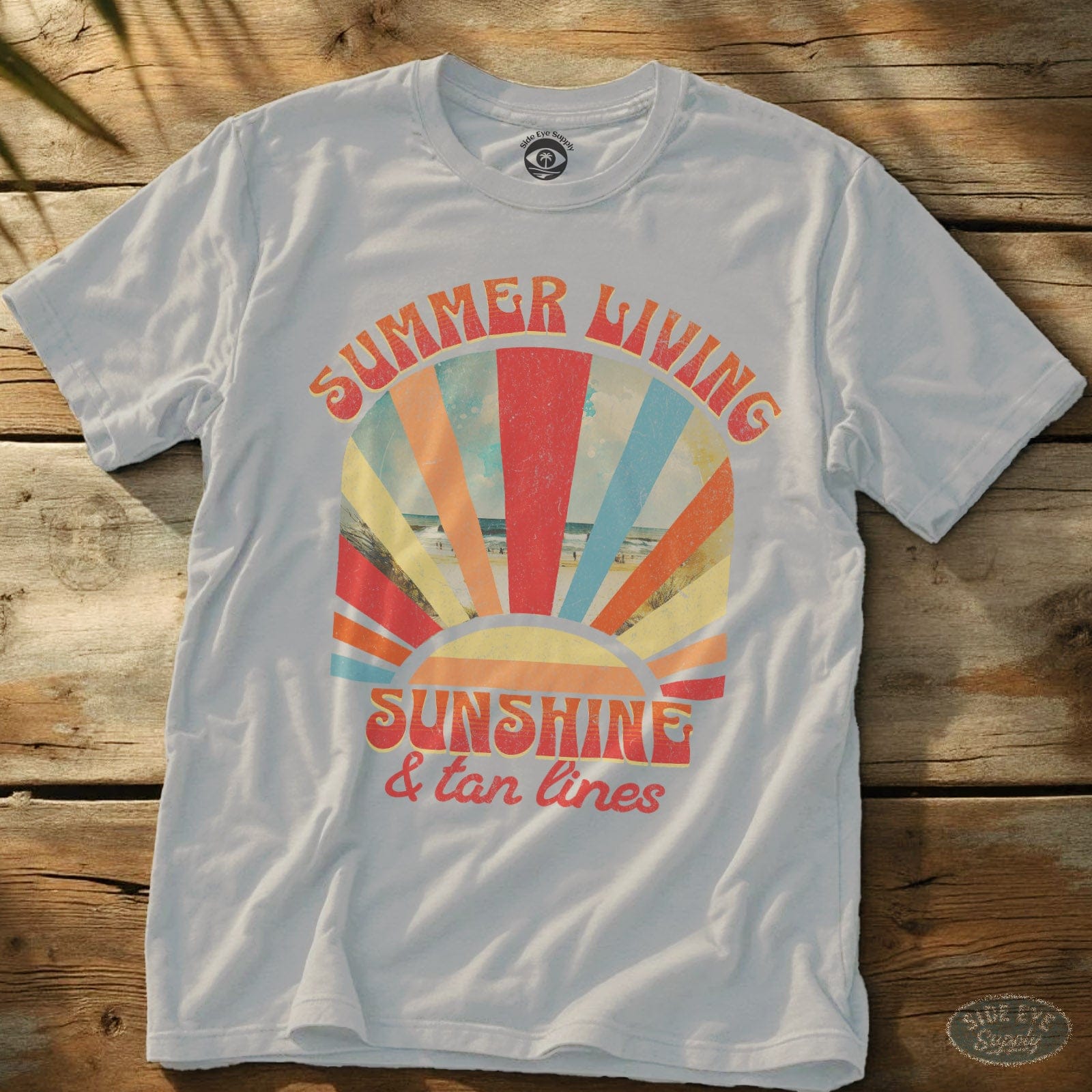 Summer Living Tee White / S - by Side Eye Supply - Surf Beach Life Apparel