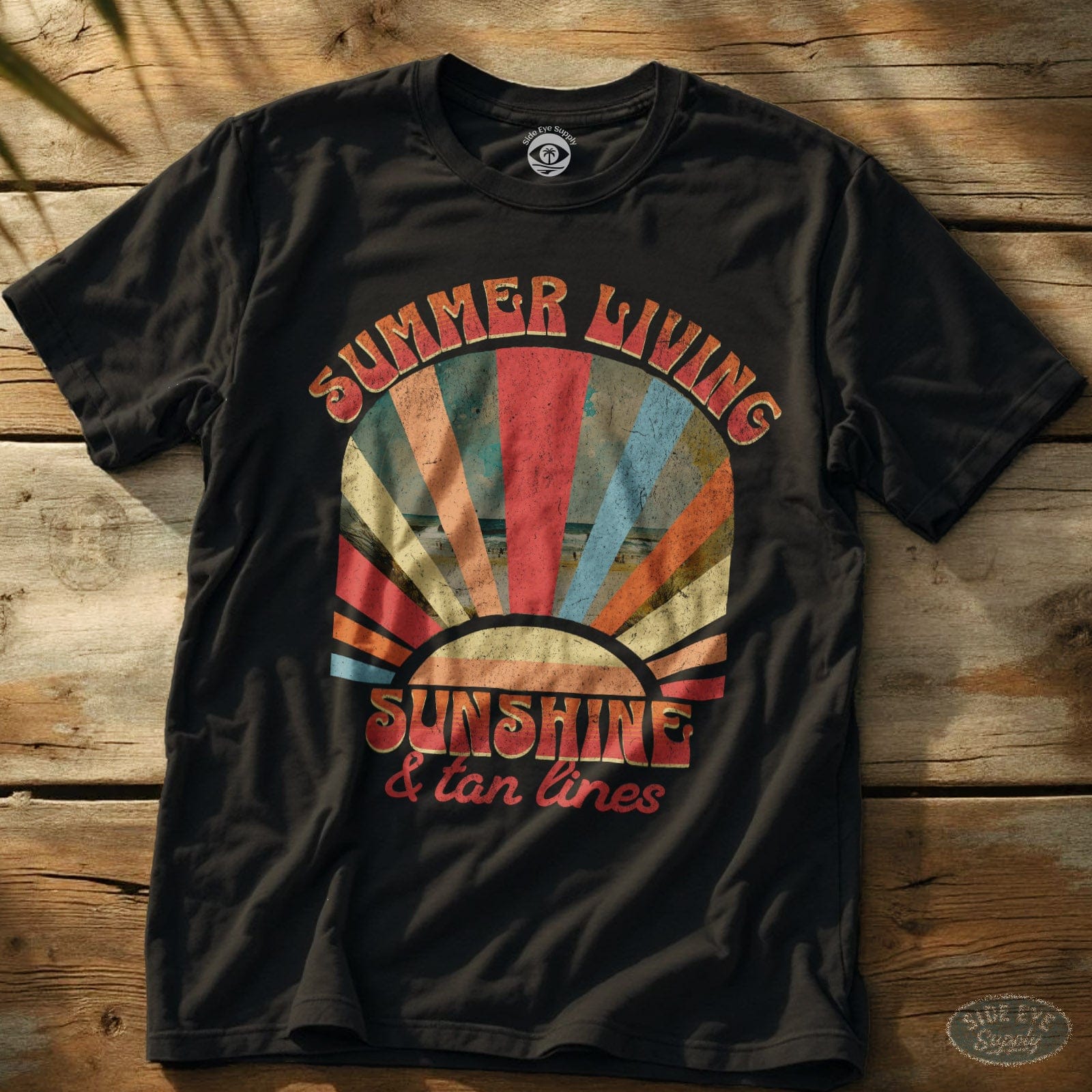 Summer Living Tee Black / S - by Side Eye Supply - Surf Beach Life Apparel