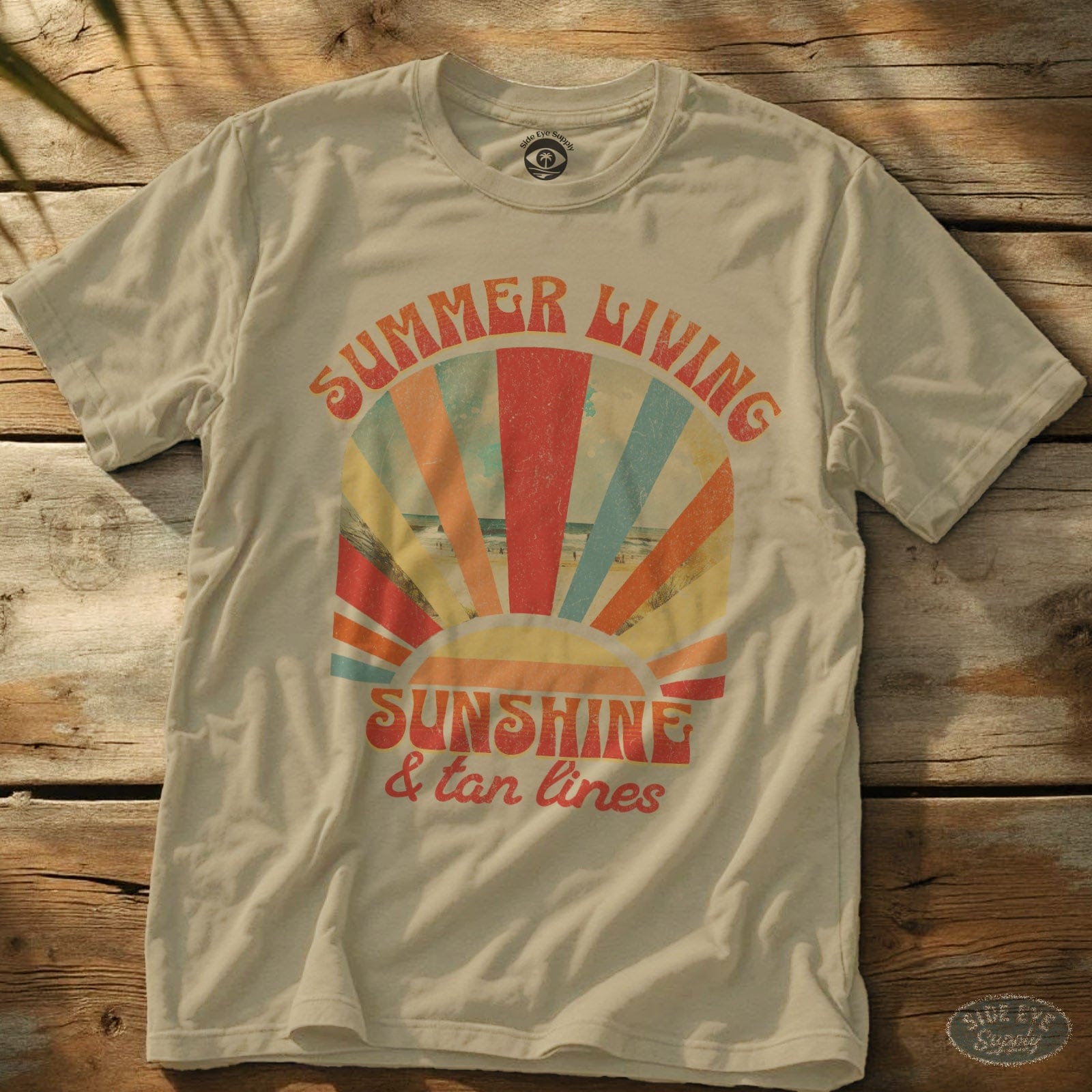 Summer Living Tee Sand / S - by Side Eye Supply - Surf Beach Life Apparel