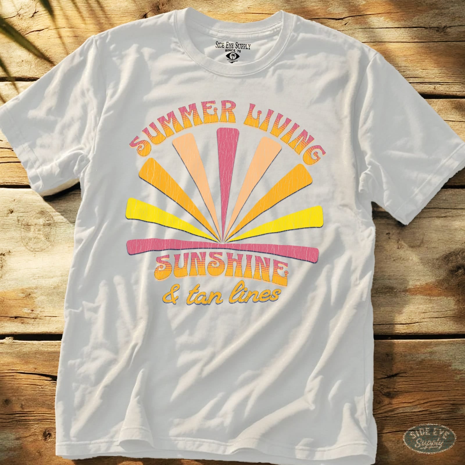 Summer Living Tee White / S - by Side Eye Supply - Surf Beach Life Apparel