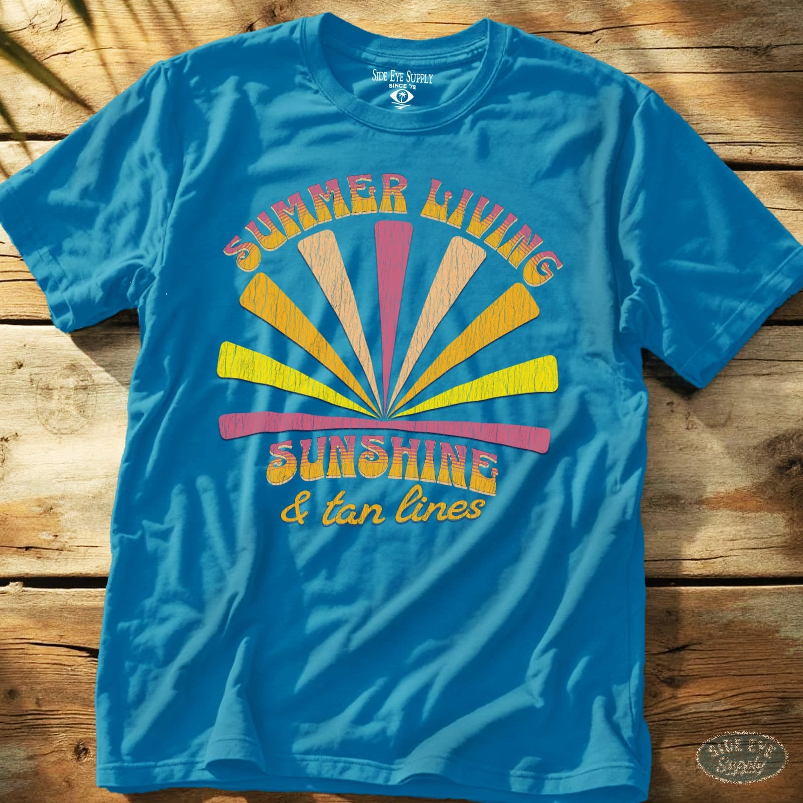 Summer Living Tee Sapphire / S - by Side Eye Supply - Surf Beach Life Apparel