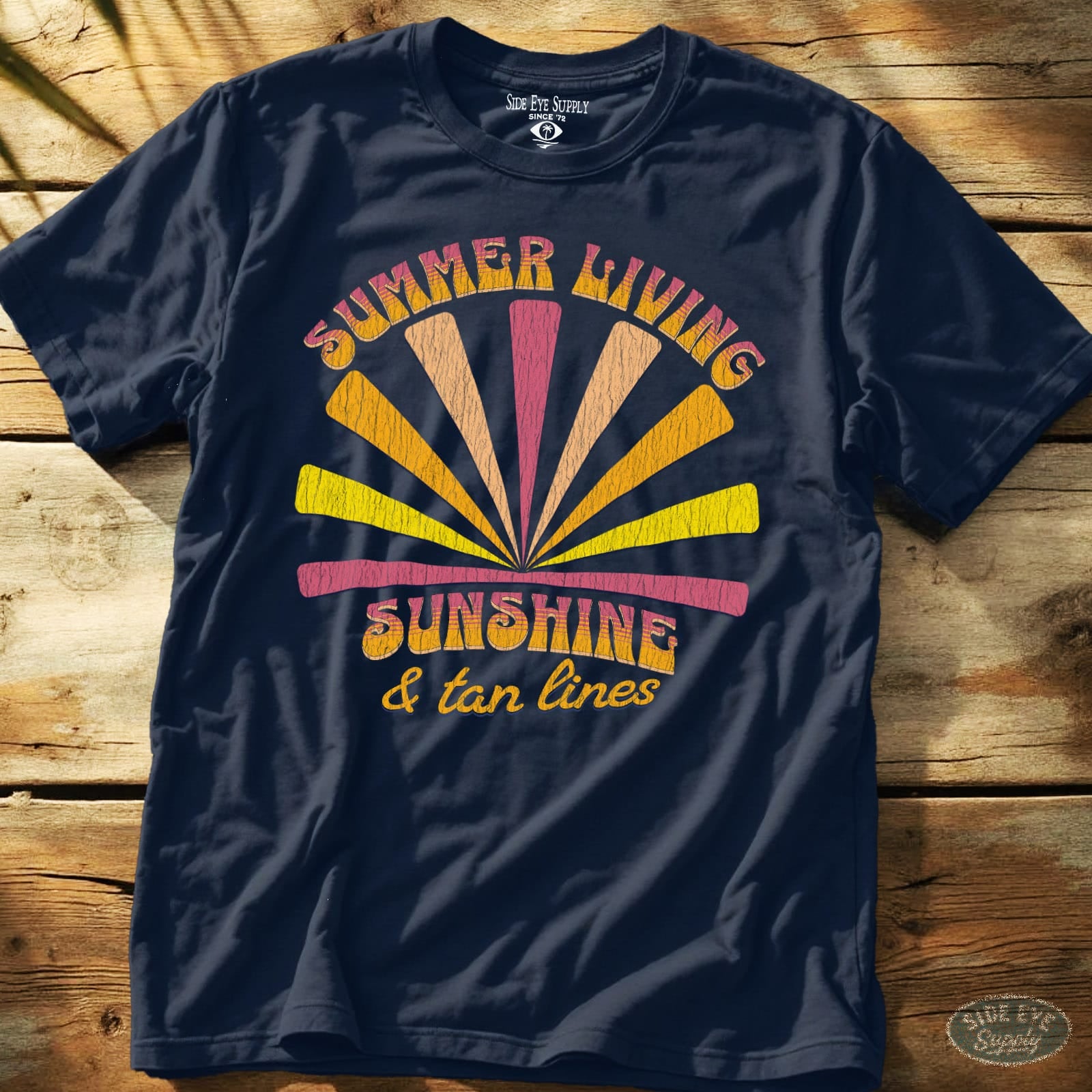 Summer Living Tee Navy / S - by Side Eye Supply - Surf Beach Life Apparel