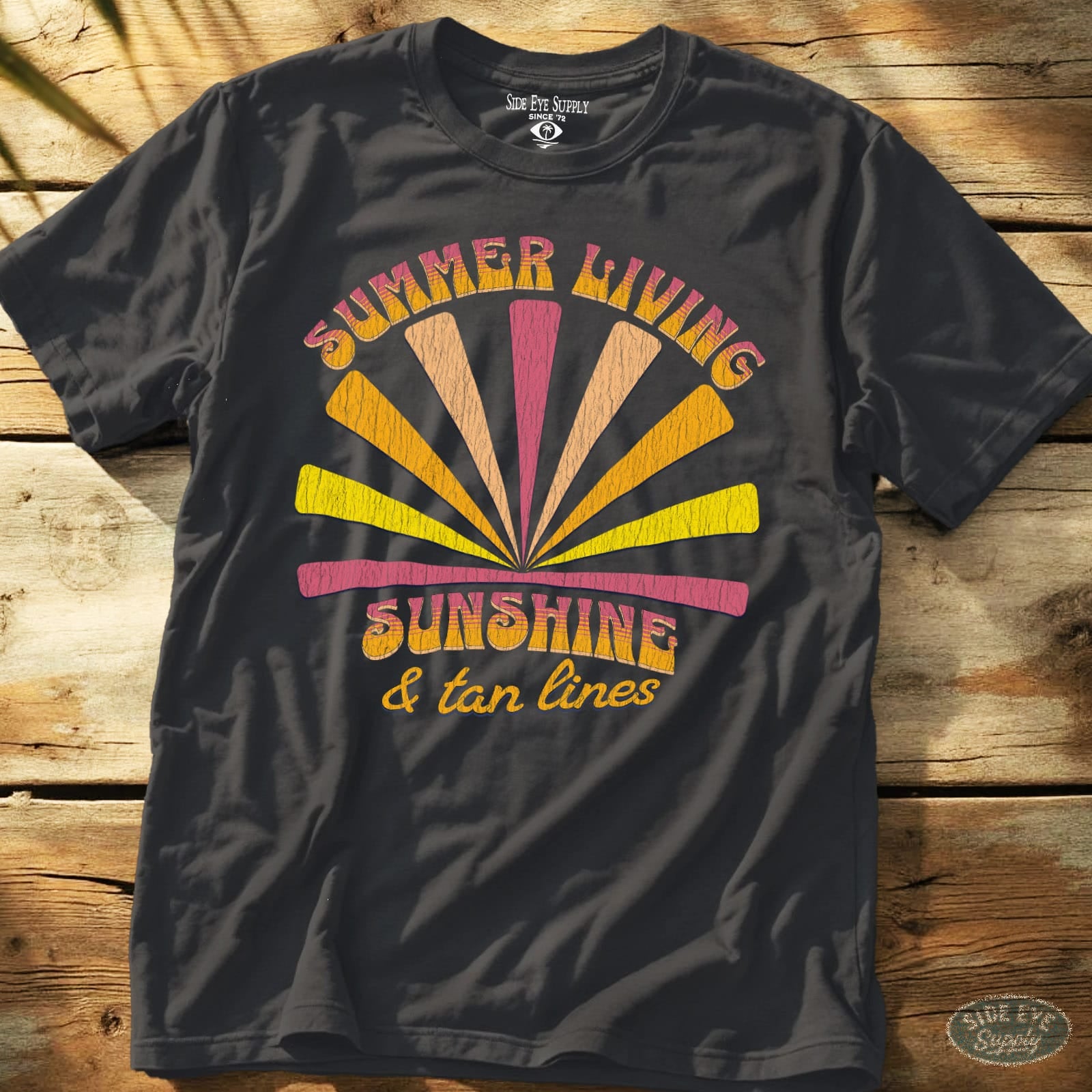 Summer Living Tee Charcoal / S - by Side Eye Supply - Surf Beach Life Apparel
