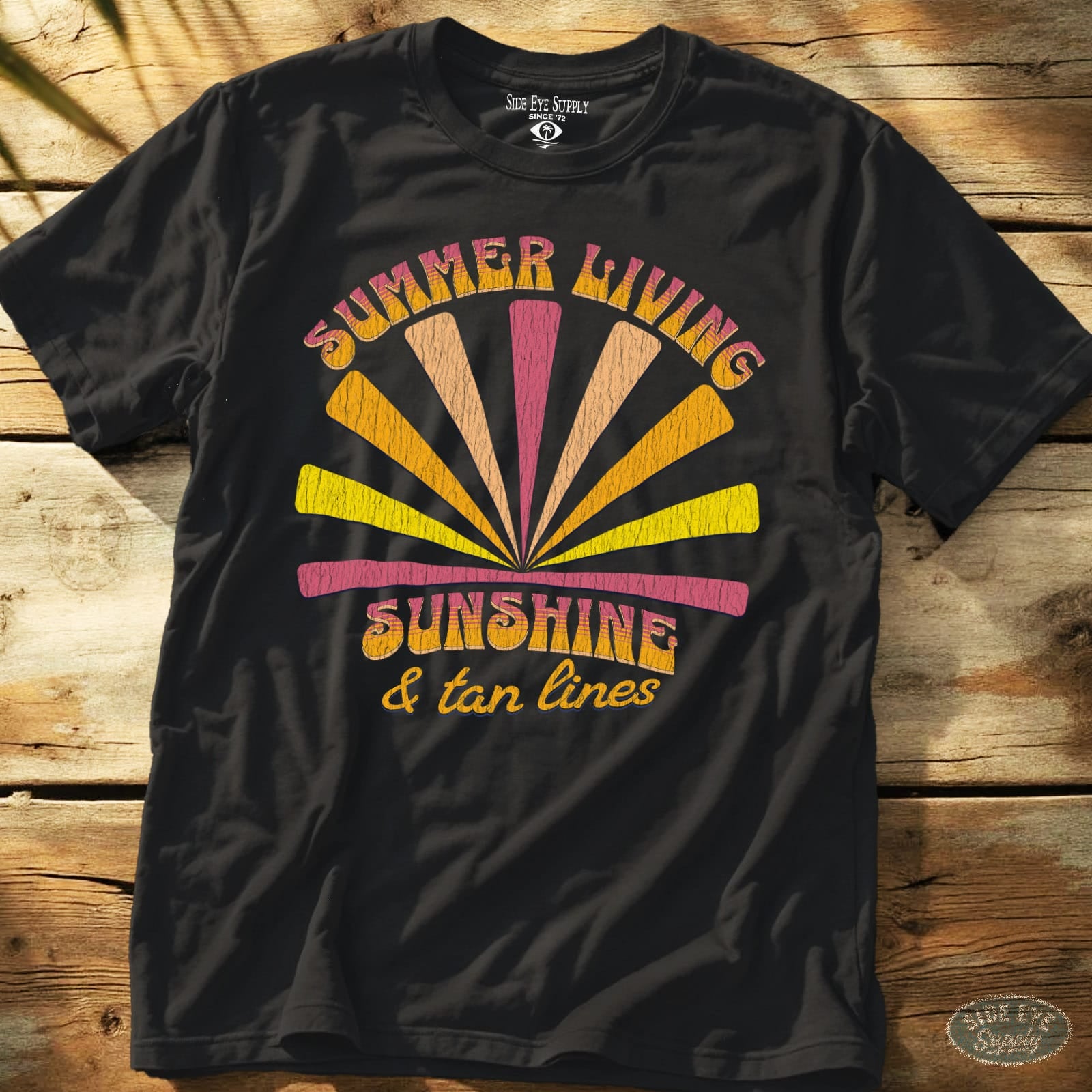 Summer Living Tee Black / S - by Side Eye Supply - Surf Beach Life Apparel