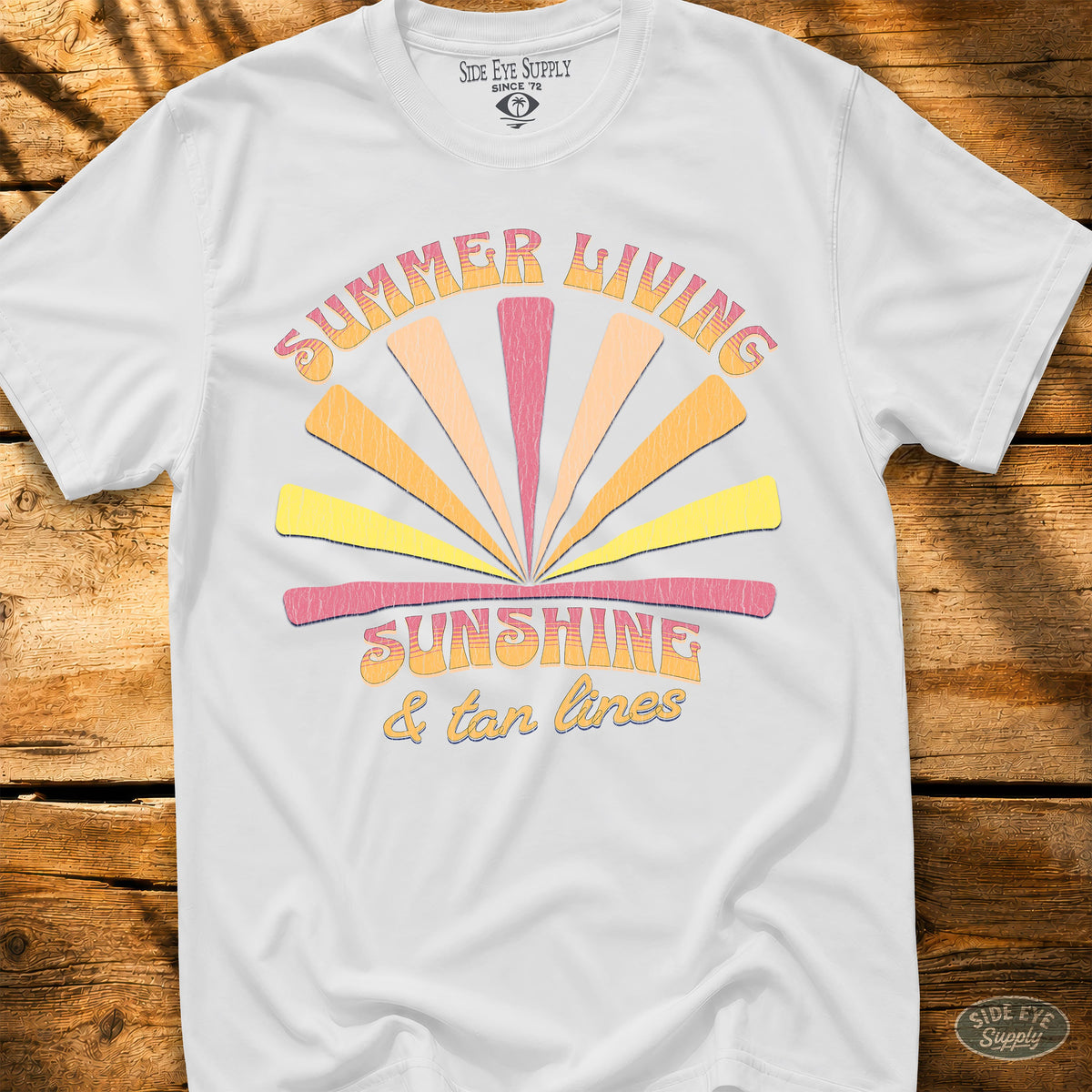 Summer Living Tee White / S - by Side Eye Supply - Surf Beach Life Apparel