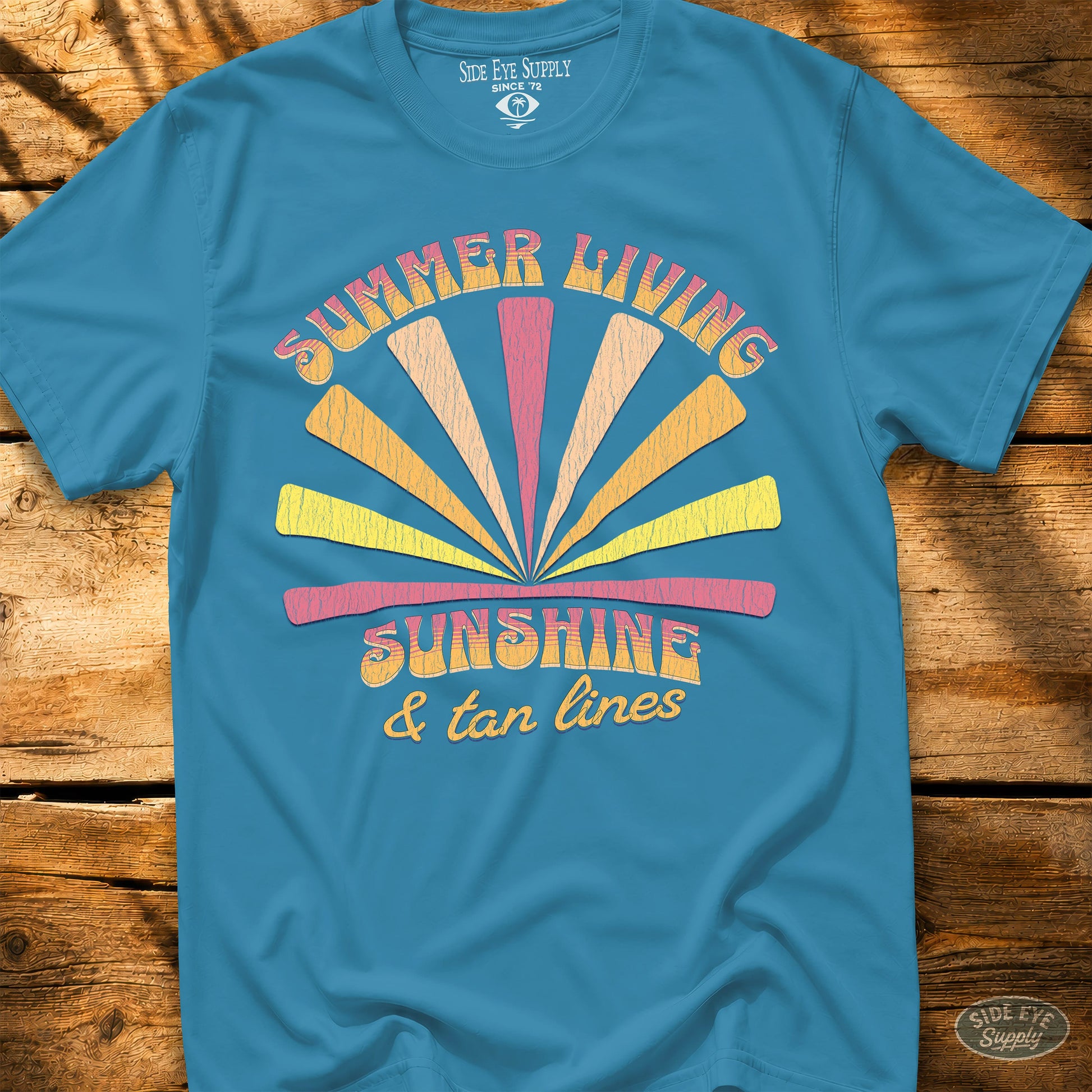Summer Living Tee Sapphire / S - by Side Eye Supply - Surf Beach Life Apparel