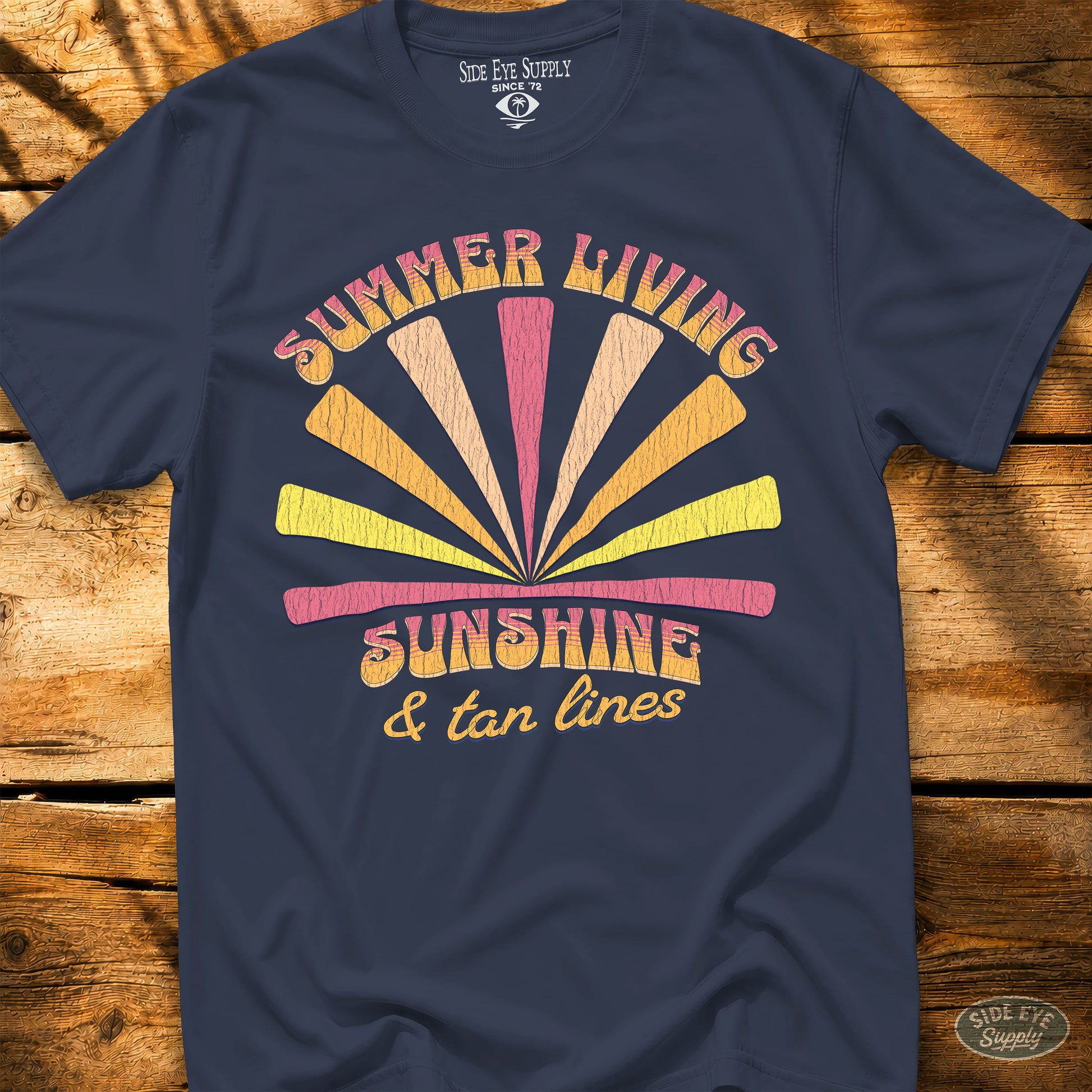 Summer Living Tee Navy / S - by Side Eye Supply - Surf Beach Life Apparel