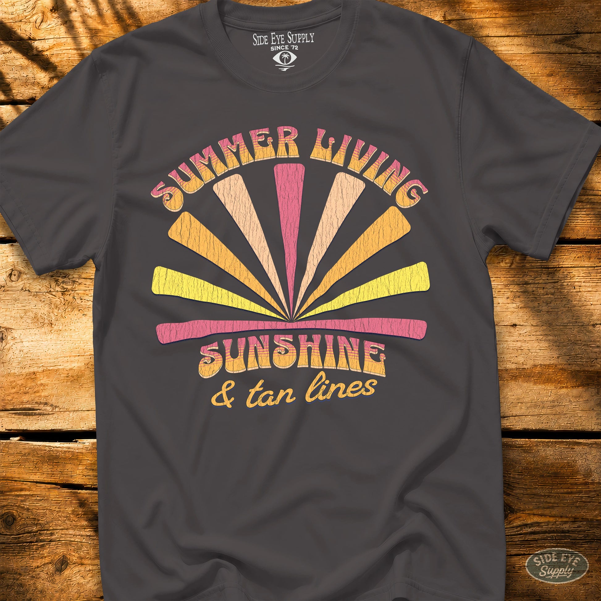 Summer Living Tee Charcoal / S - by Side Eye Supply - Surf Beach Life Apparel