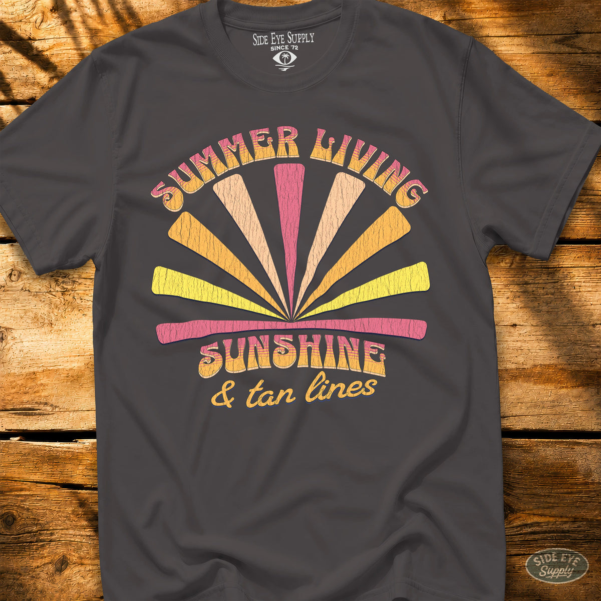 Summer Living Tee Charcoal / S - by Side Eye Supply - Surf Beach Life Apparel