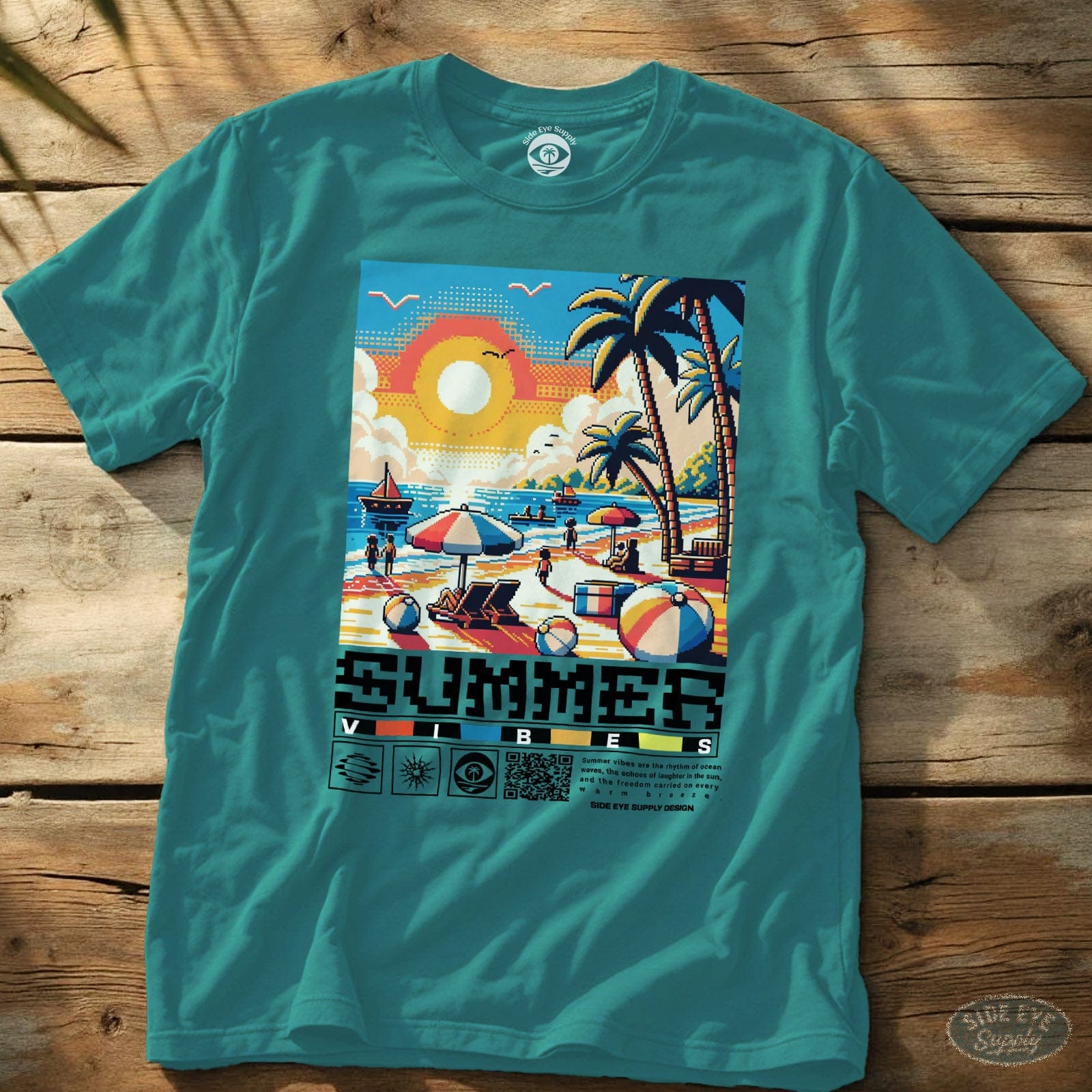 Summer Vibes Tee Tropical Blue / S - by Side Eye Supply - Surf Beach Life Apparel
