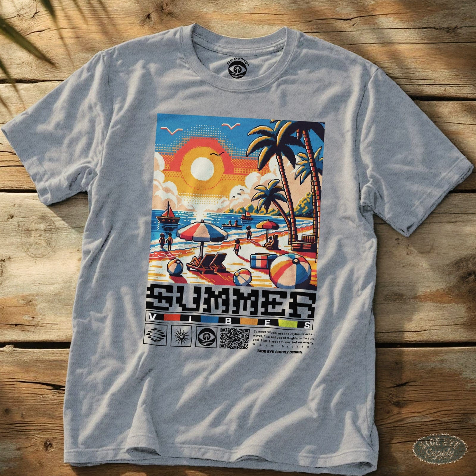 Summer Vibes Tee Sport Grey / S - by Side Eye Supply - Surf Beach Life Apparel