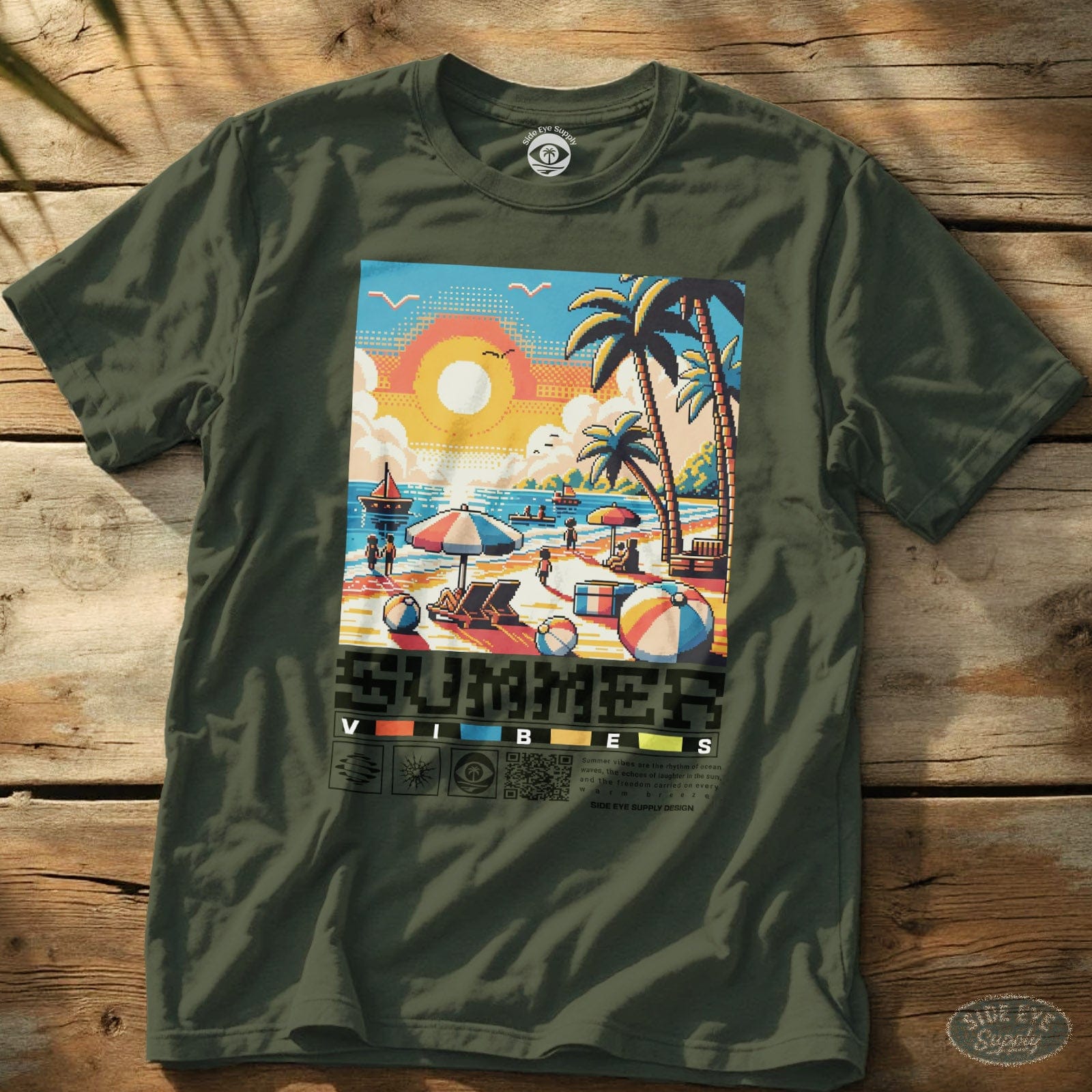 Summer Vibes Tee Military Green / S - by Side Eye Supply - Surf Beach Life Apparel