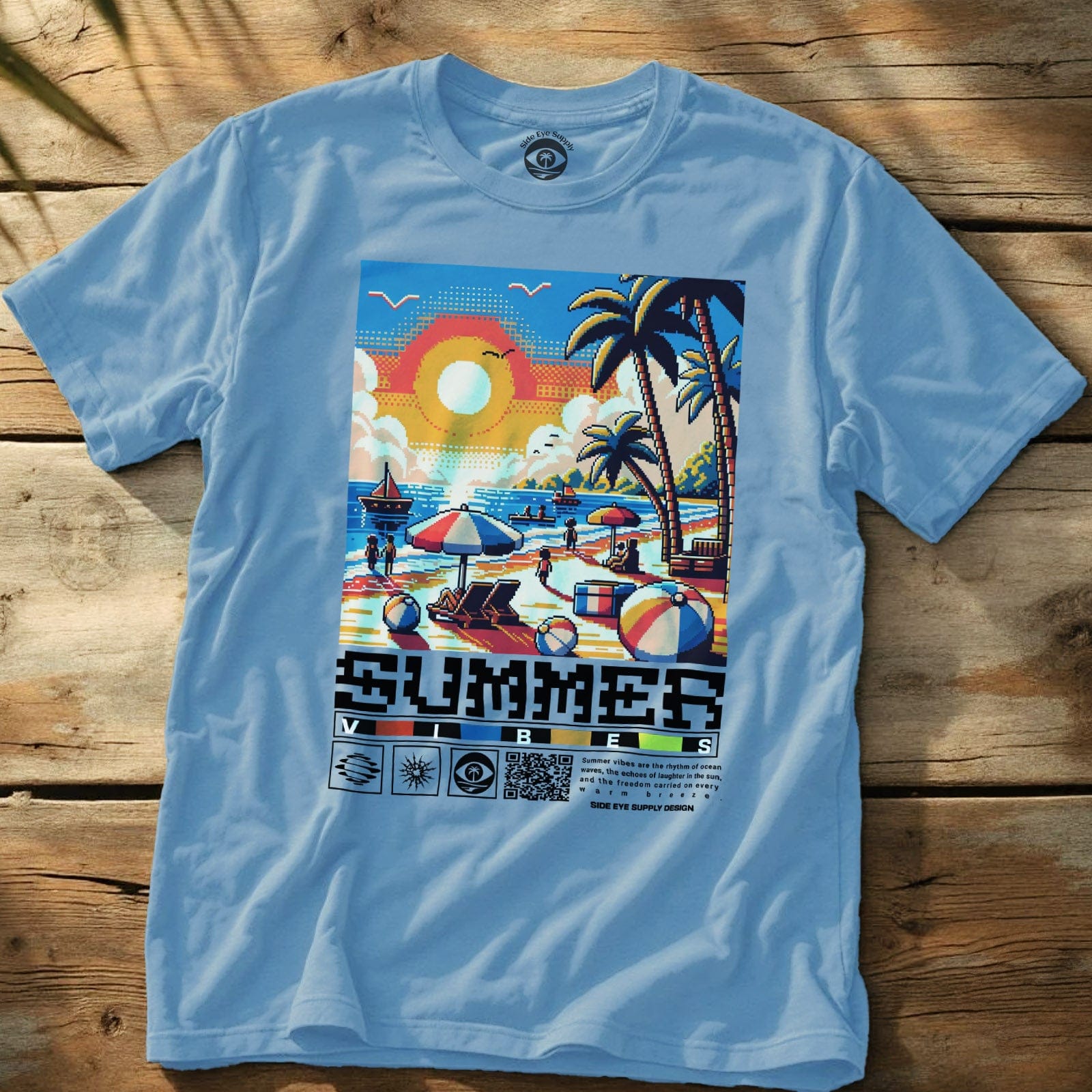 Summer Vibes Tee Light Blue / S - by Side Eye Supply - Surf Beach Life Apparel