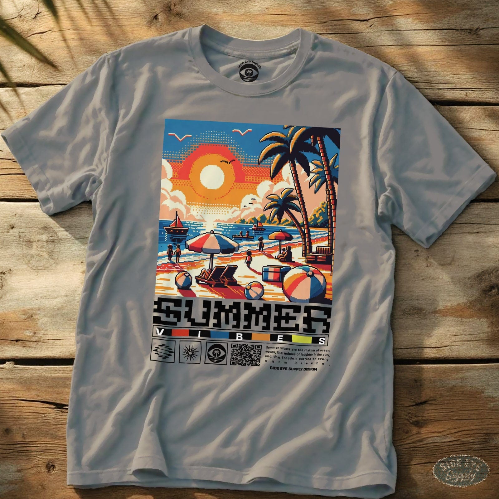 Summer Vibes Tee Ice Grey / S - by Side Eye Supply - Surf Beach Life Apparel