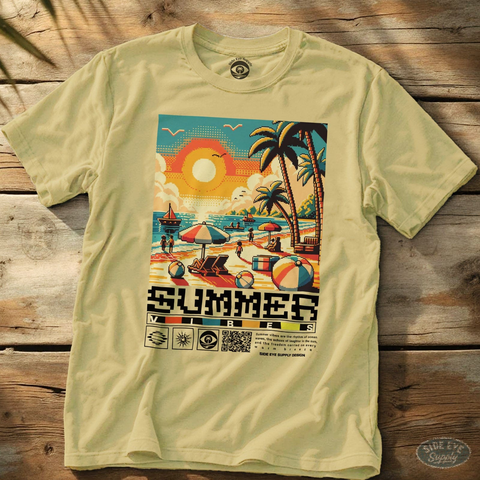 Summer Vibes Tee Cornsilk / S - by Side Eye Supply - Surf Beach Life Apparel