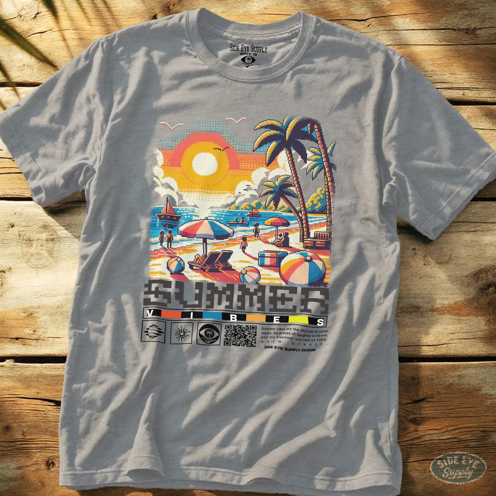 Summer Vibes Tee Sport Grey / S - by Side Eye Supply - Surf Beach Life Apparel