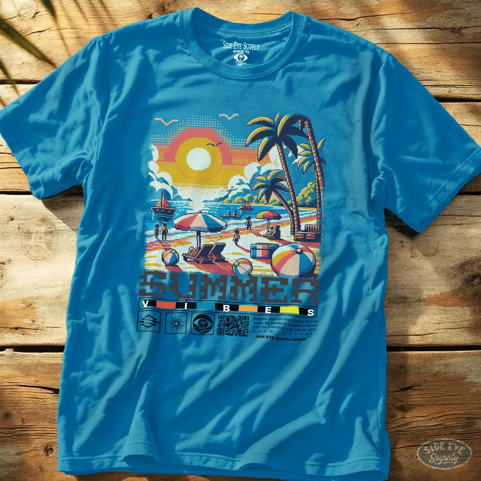 Summer Vibes Tee Sapphire / S - by Side Eye Supply - Surf Beach Life Apparel