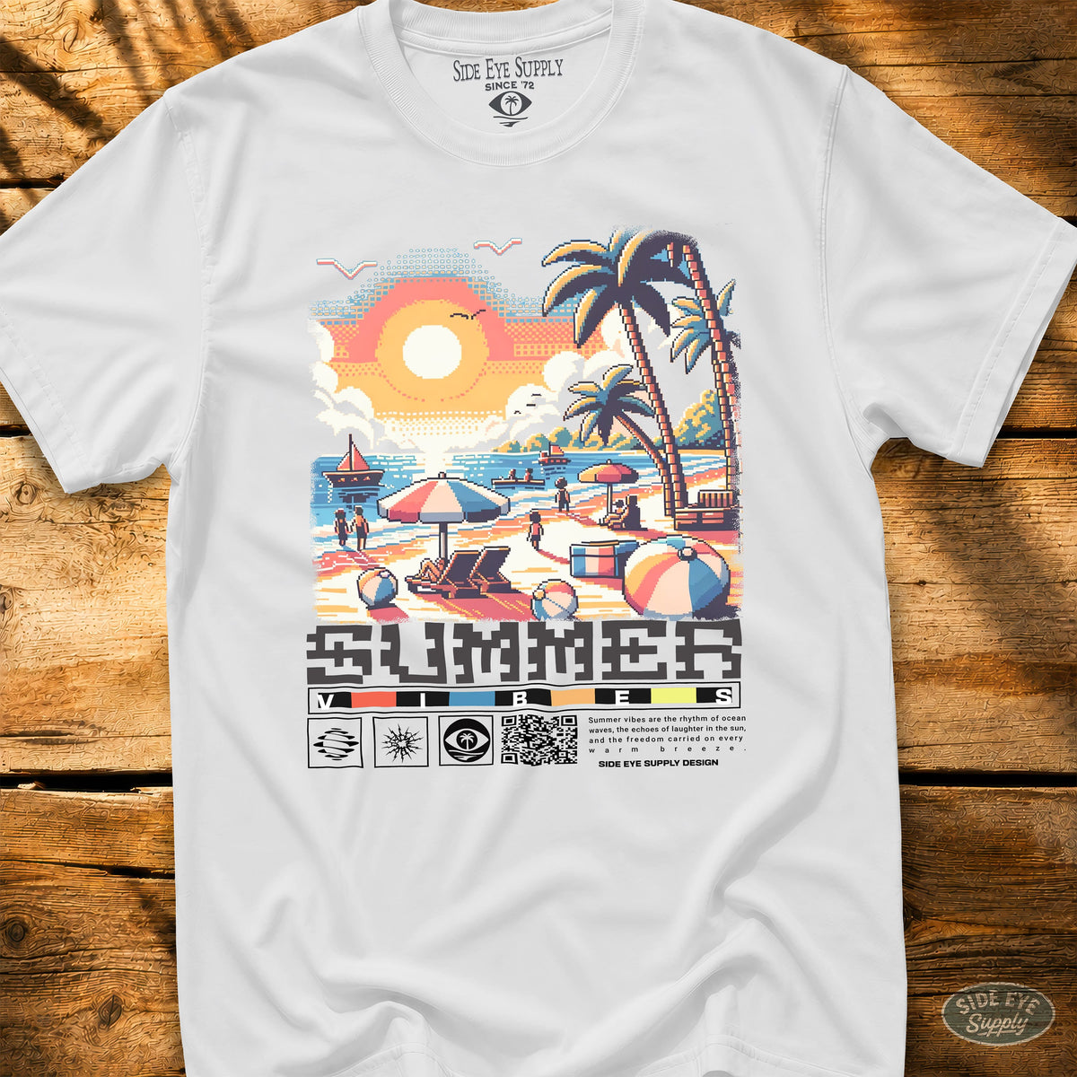 Summer Vibes Tee White / S - by Side Eye Supply - Surf Beach Life Apparel