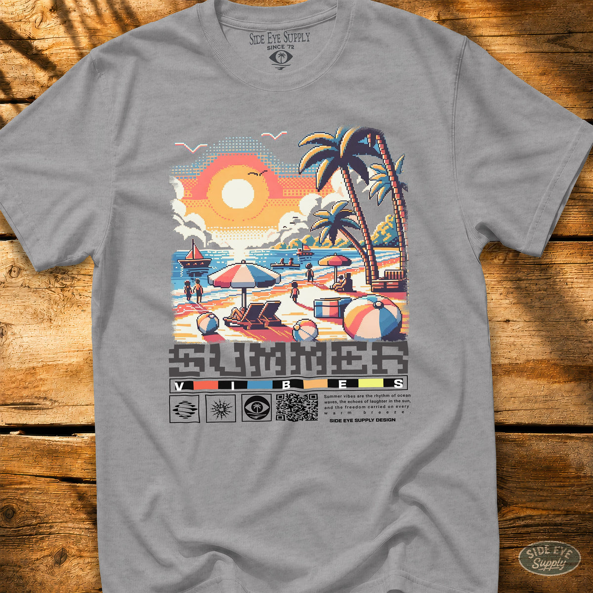 Summer Vibes Tee Sport Grey / S - by Side Eye Supply - Surf Beach Life Apparel
