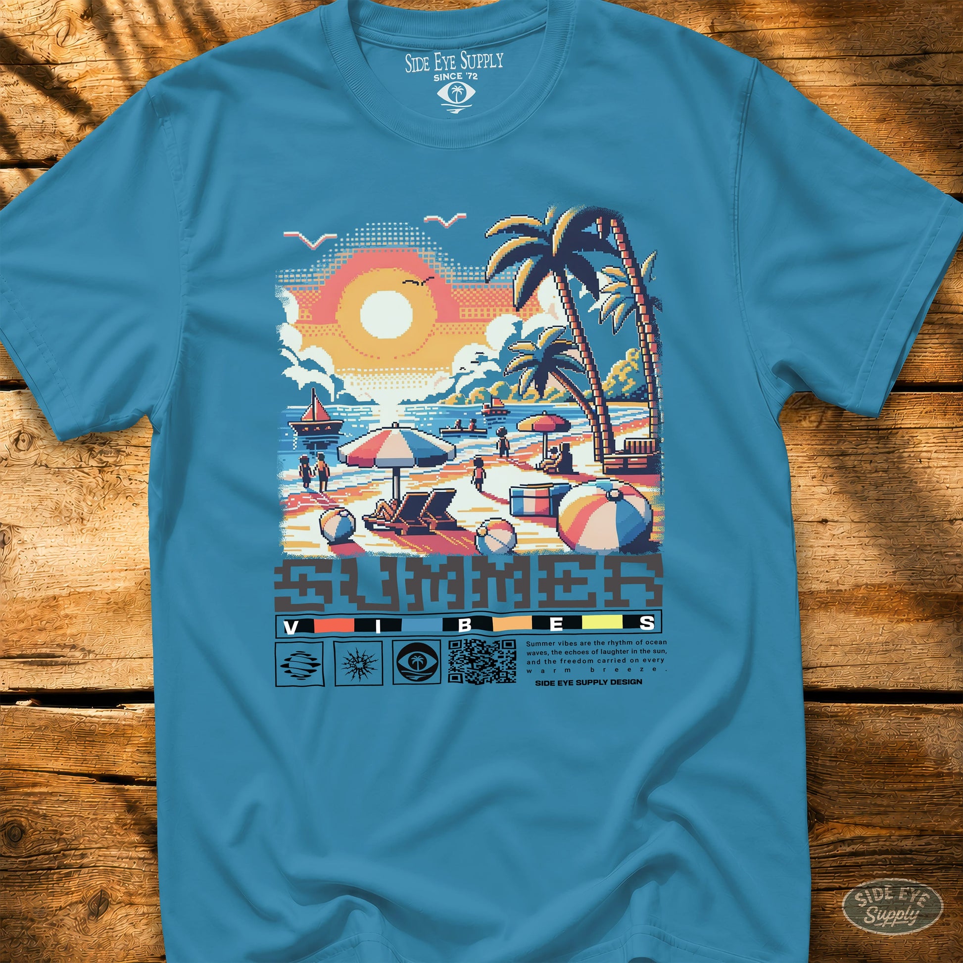 Summer Vibes Tee Sapphire / S - by Side Eye Supply - Surf Beach Life Apparel