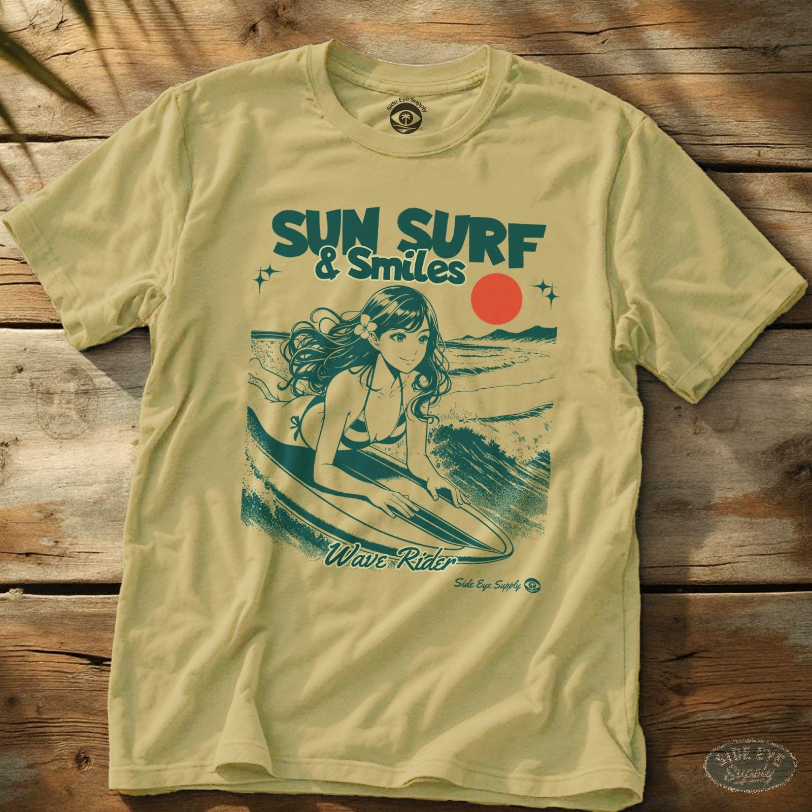 Sun Surf and Smiles Tee Cornsilk / S - by Side Eye Supply - Surf Beach Life Apparel